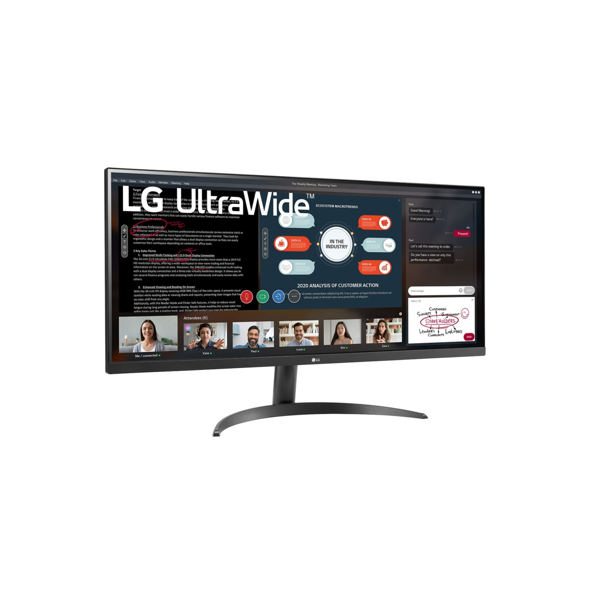 LG 34WP500-B 86,4 cm (34 ) 2560 x 1080 pixels Full HD Ultra large LED Noir - Neuf