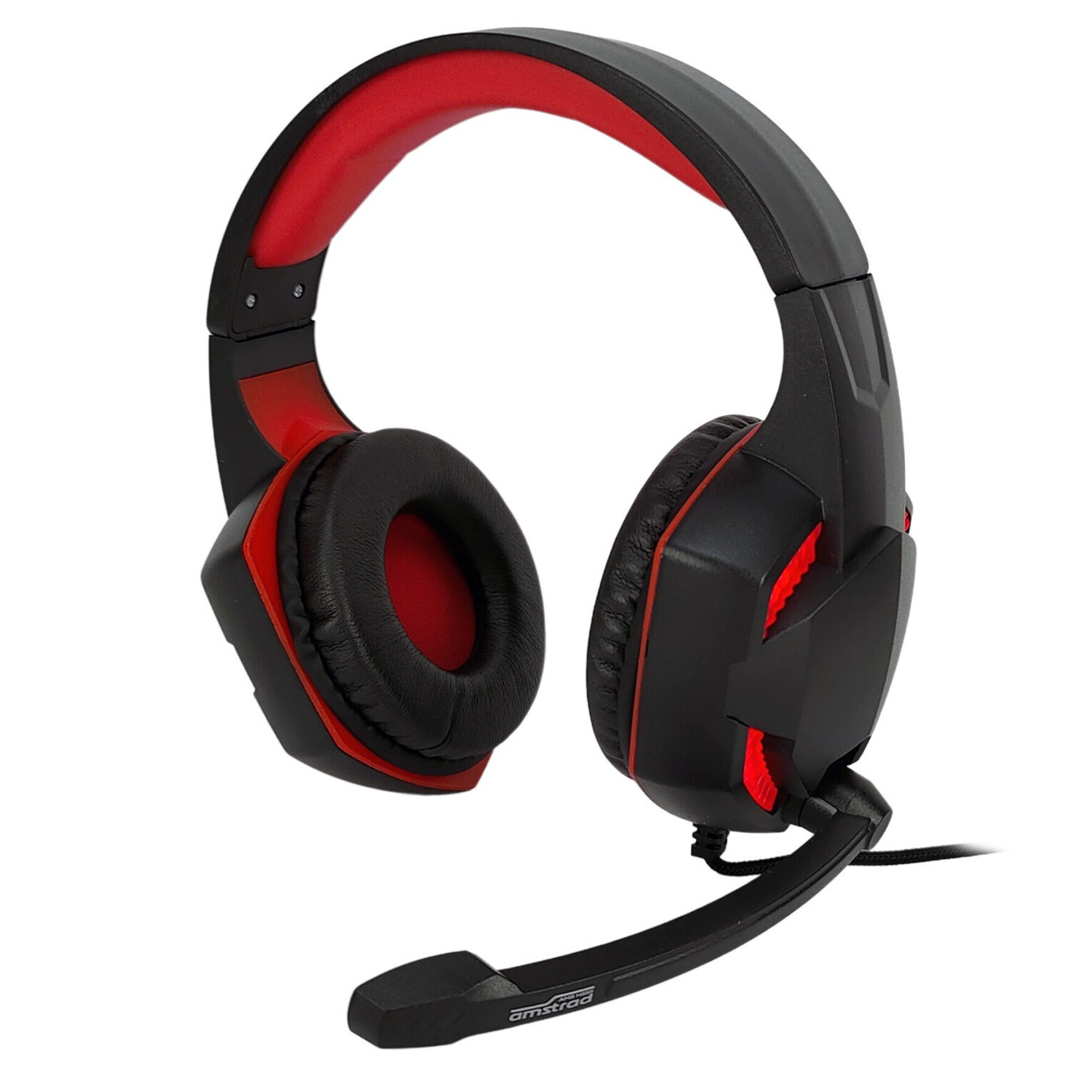 Amstrad Casque Pro Gamer Basic AMS H555 avec Rétroéclairage LED 40mm avec Micro intégré réglage Volume Neuf