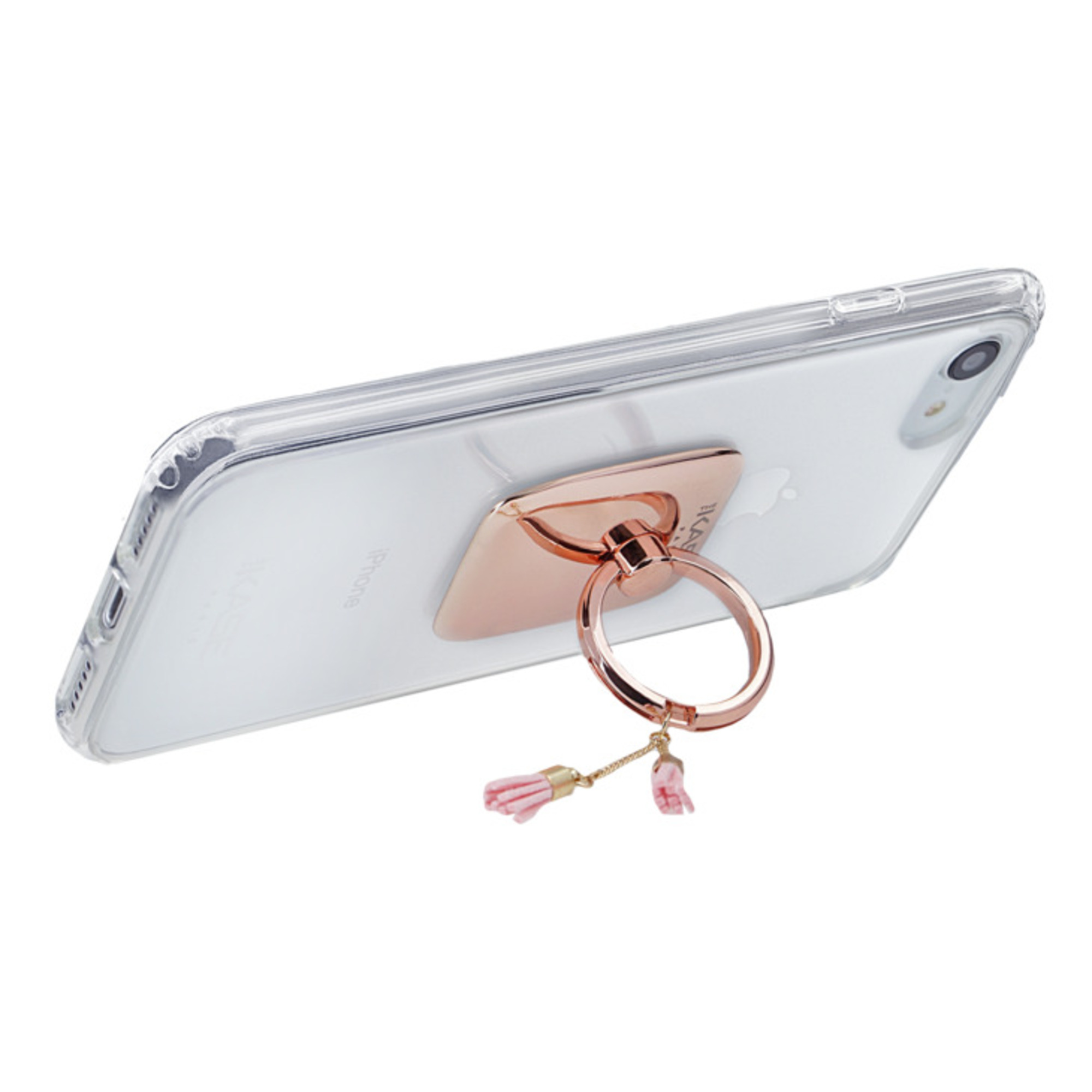 Pompon anneau accroche & support smartphone - Neuf