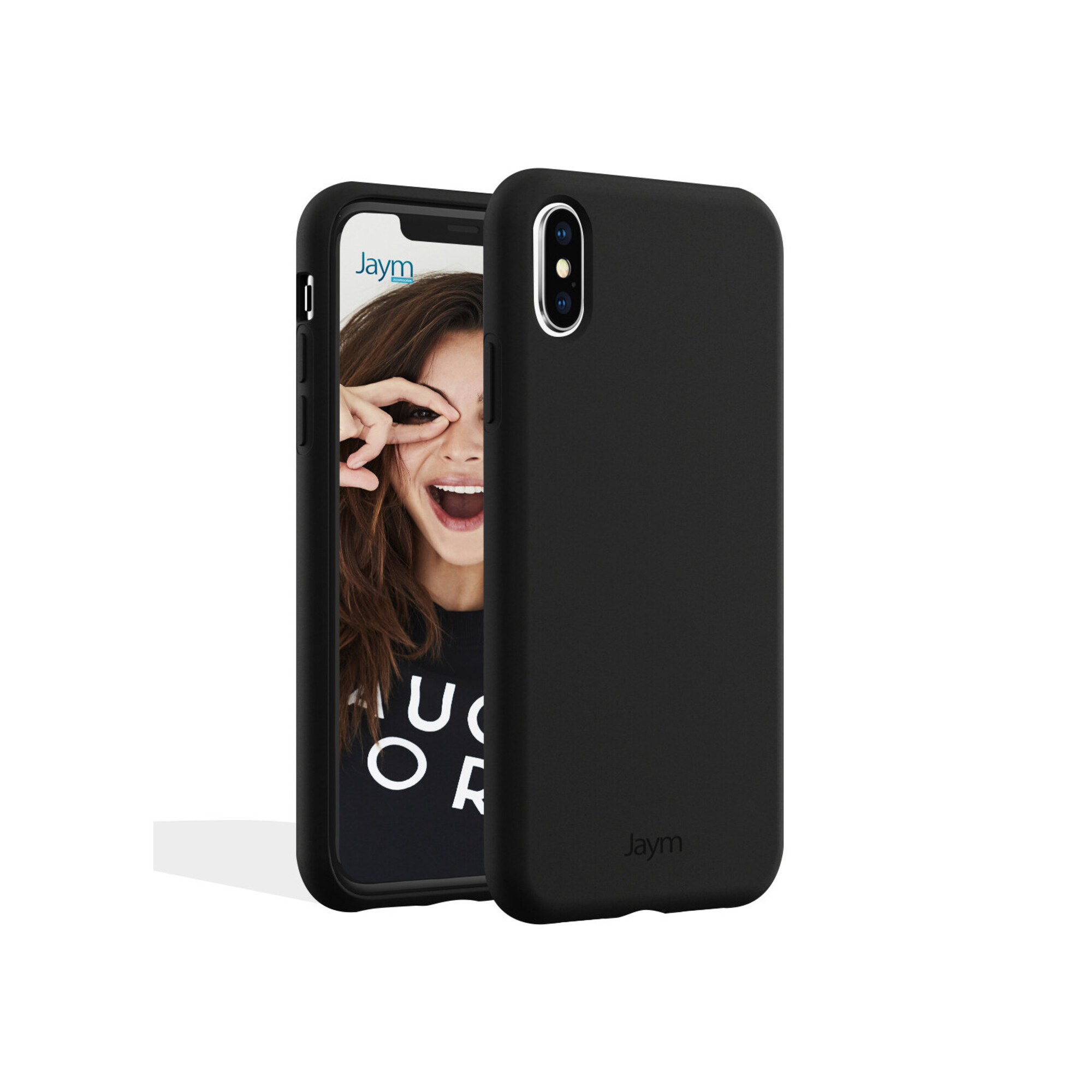 JAYM  Coque pour Apple iPhone X / XS Premium Silicone Microfibre Noir
