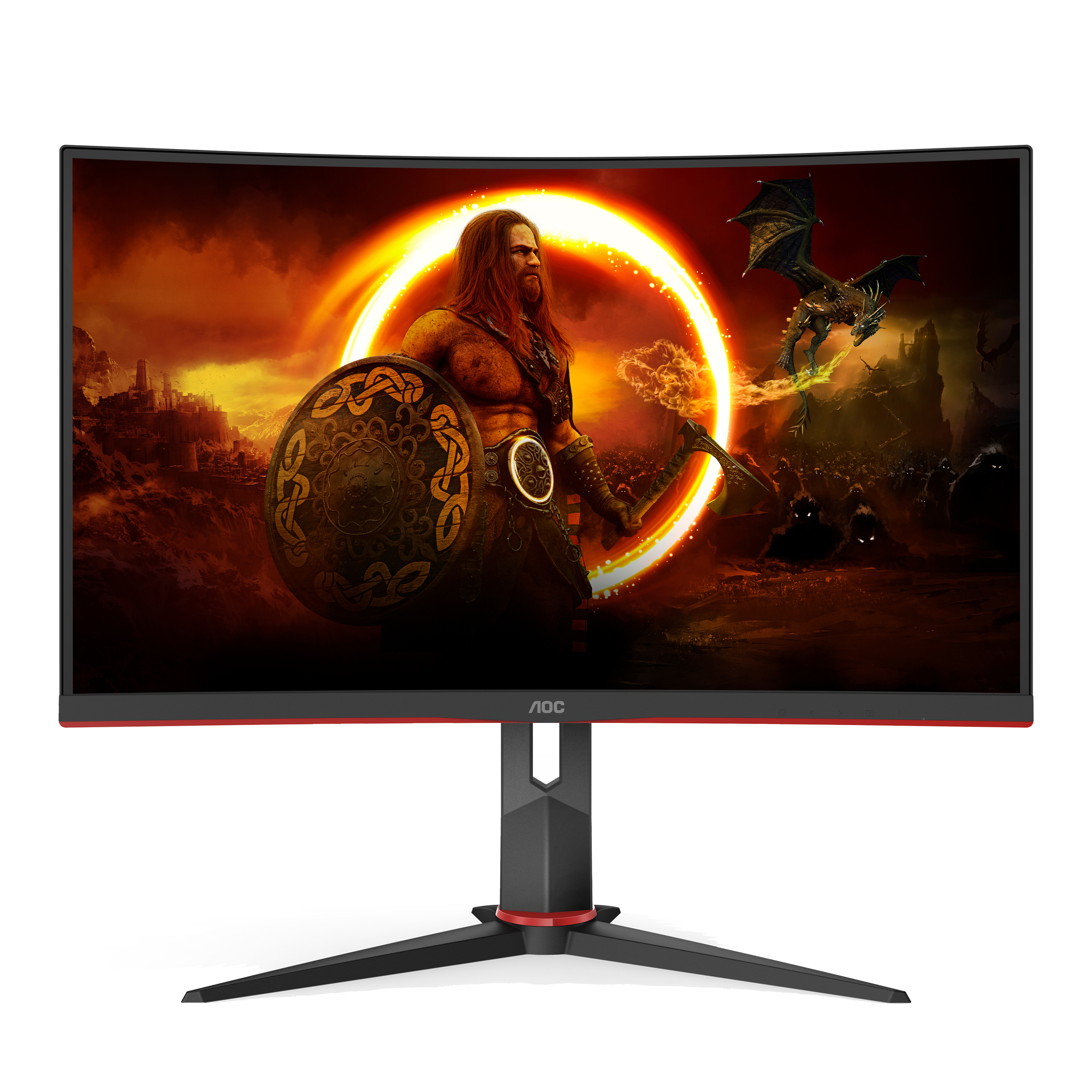 AOC G2 C24G2U/BK écran plat de PC 59,9 cm (23.6 ) 1920 x 1080 pixels Full HD LED Noir, Rouge - Neuf