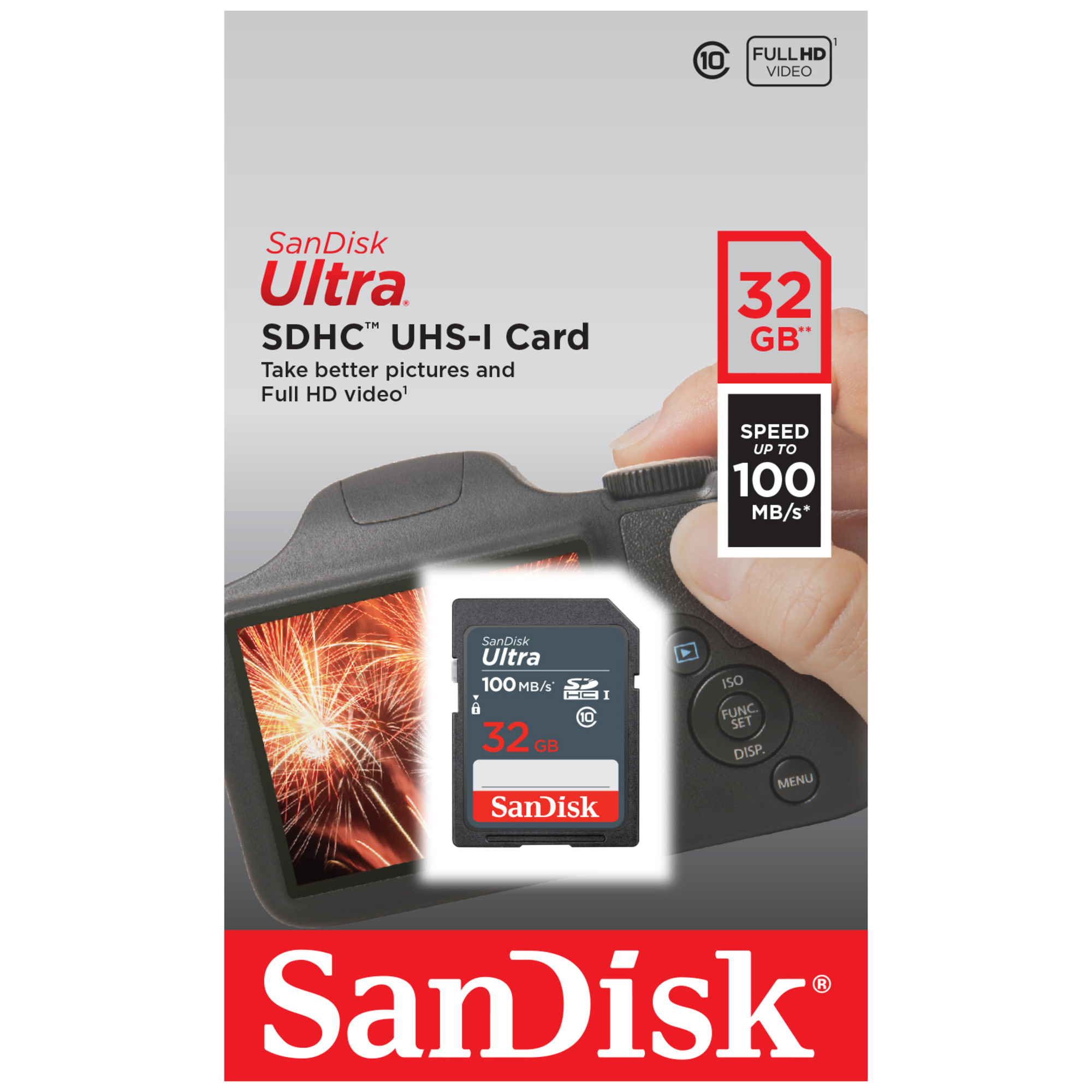 SanDisk Ultra 32GB SDHC Mem Card 100MB/s 32 Go UHS-I Classe 10 - Neuf