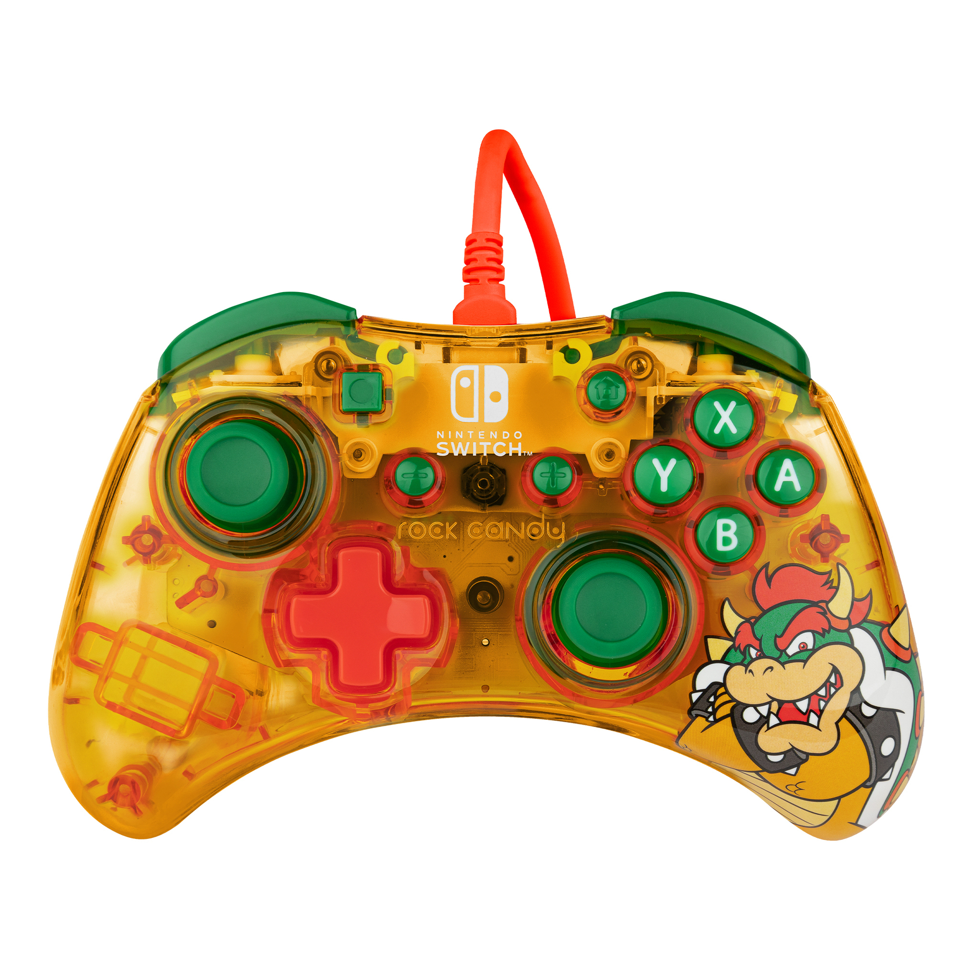 Rock Candy: Lemon Bomb Bowser Vert, Translucide, Jaune USB Manette de jeu Analogique/Numérique Nintendo Switch, Nintendo Switch Lite, Nintendo Switch OLED - Neuf