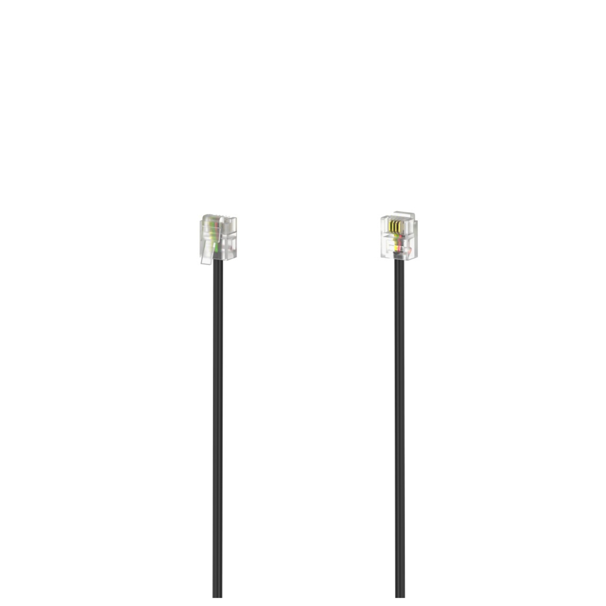 Hama 00201138 câble de téléphone 6 m Noir - Neuf