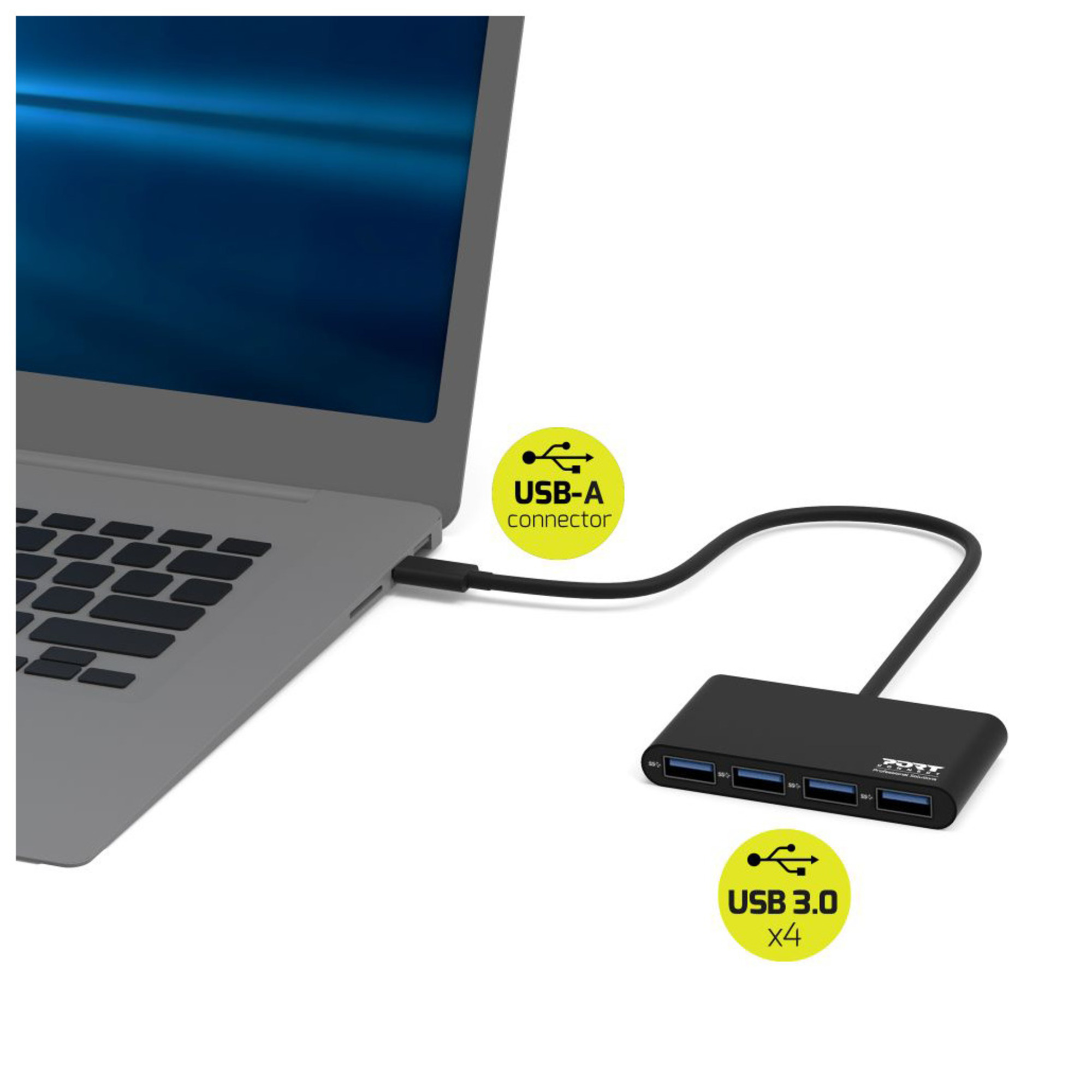 Port Designs 900121 hub & concentrateur USB 3.2 Gen 1 3.1 Gen 1 Type A 5000 Mbit/ - vue 5