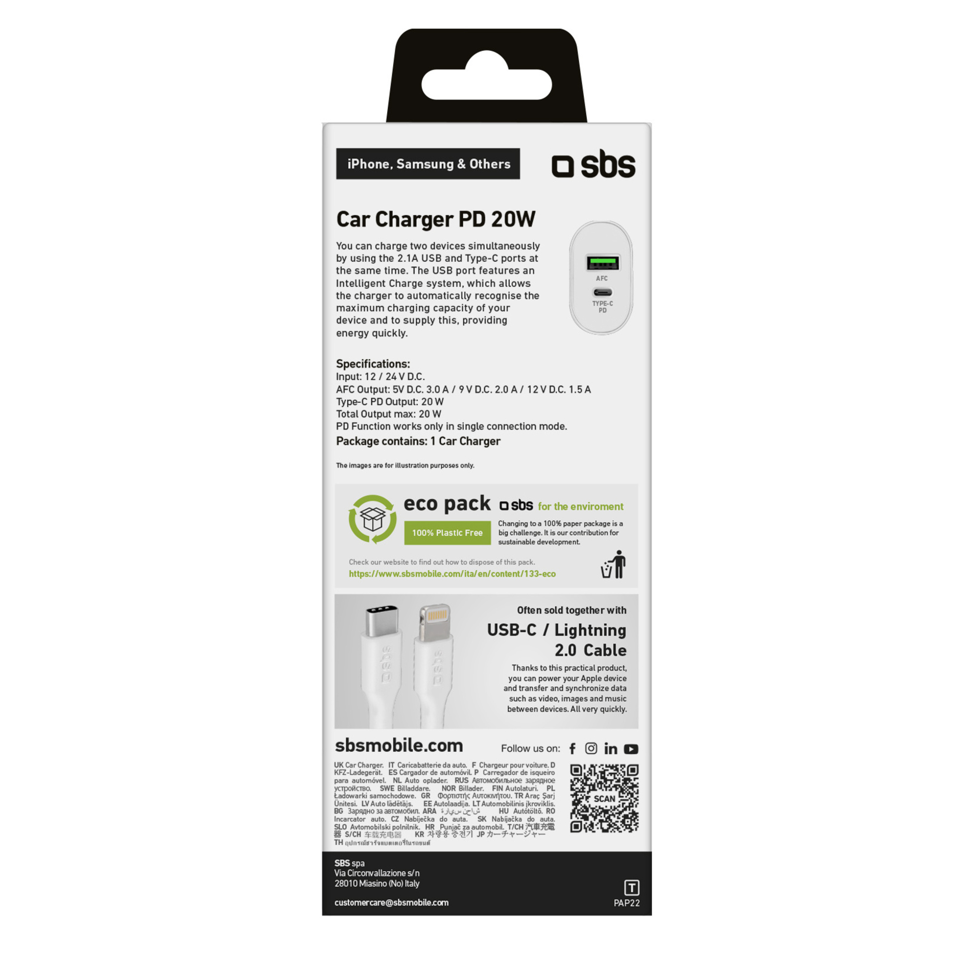 Chargeur de voiture allume cigare SBS - vue 3