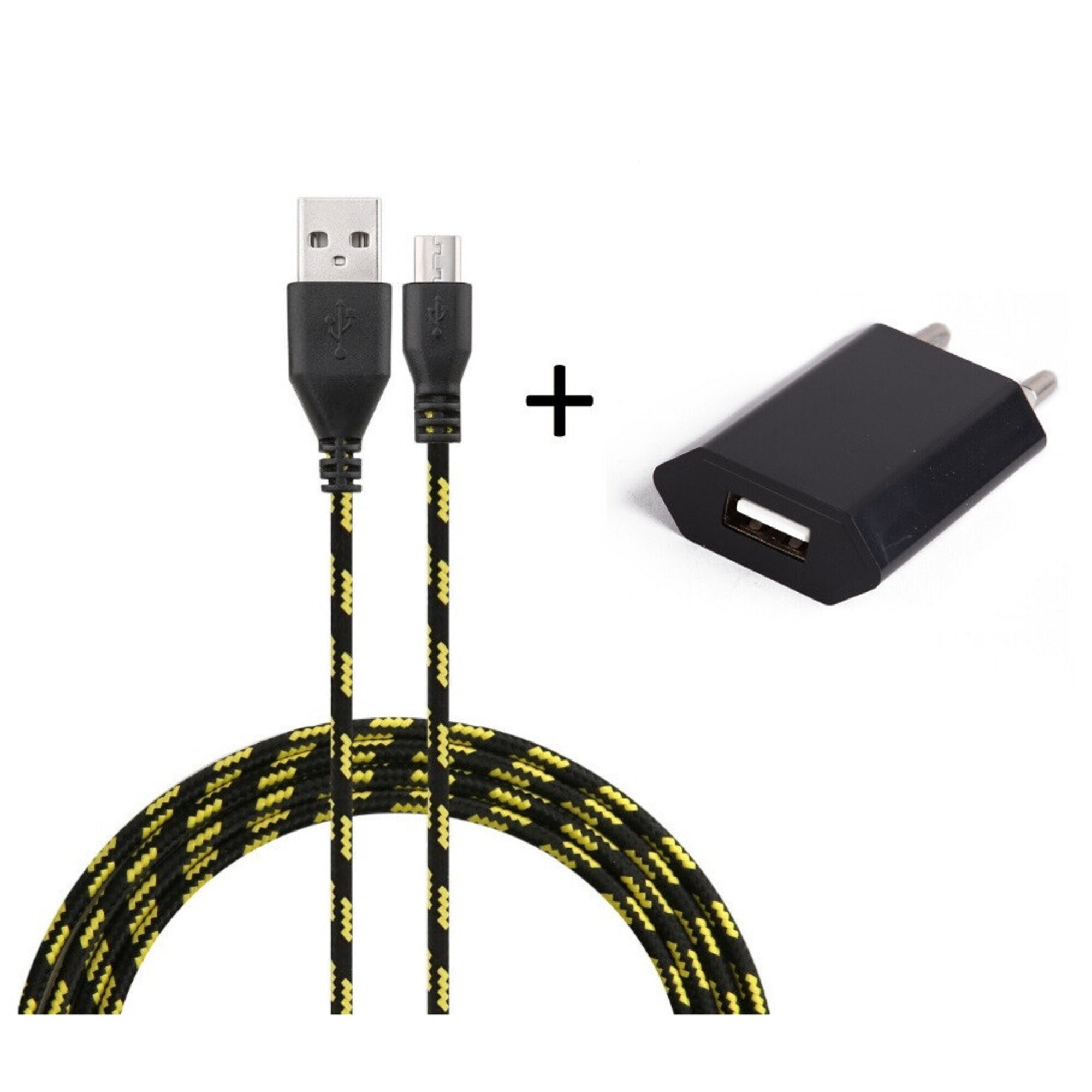 Pack Chargeur pour Manette Playstation 4 PS4 Smartphone Micro USB Cable Tresse 3m Chargeur + Prise Secteur USB Murale Android Neuf