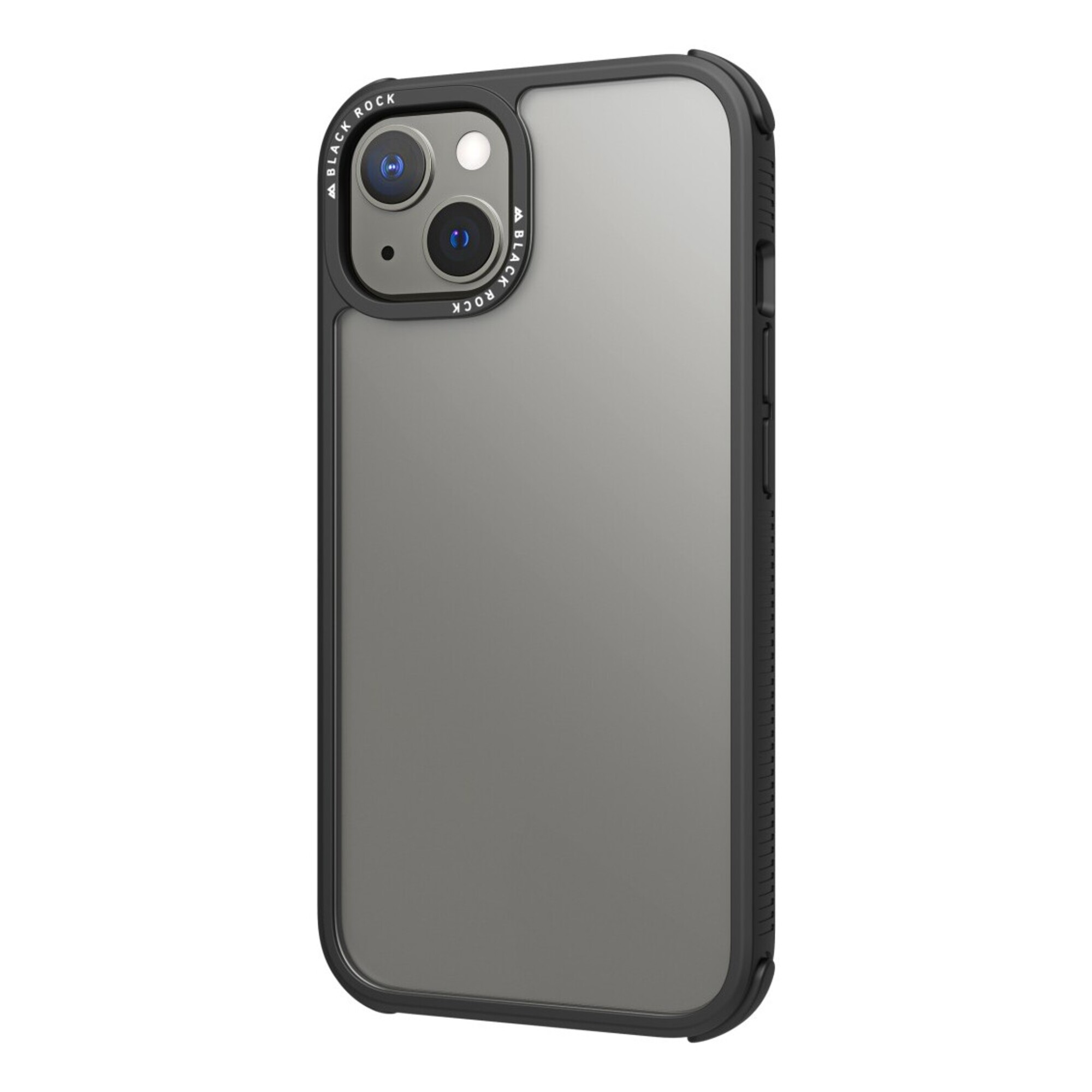 BLACK ROCK Coque de protection Robust Transparent pour iPhone 13, noire