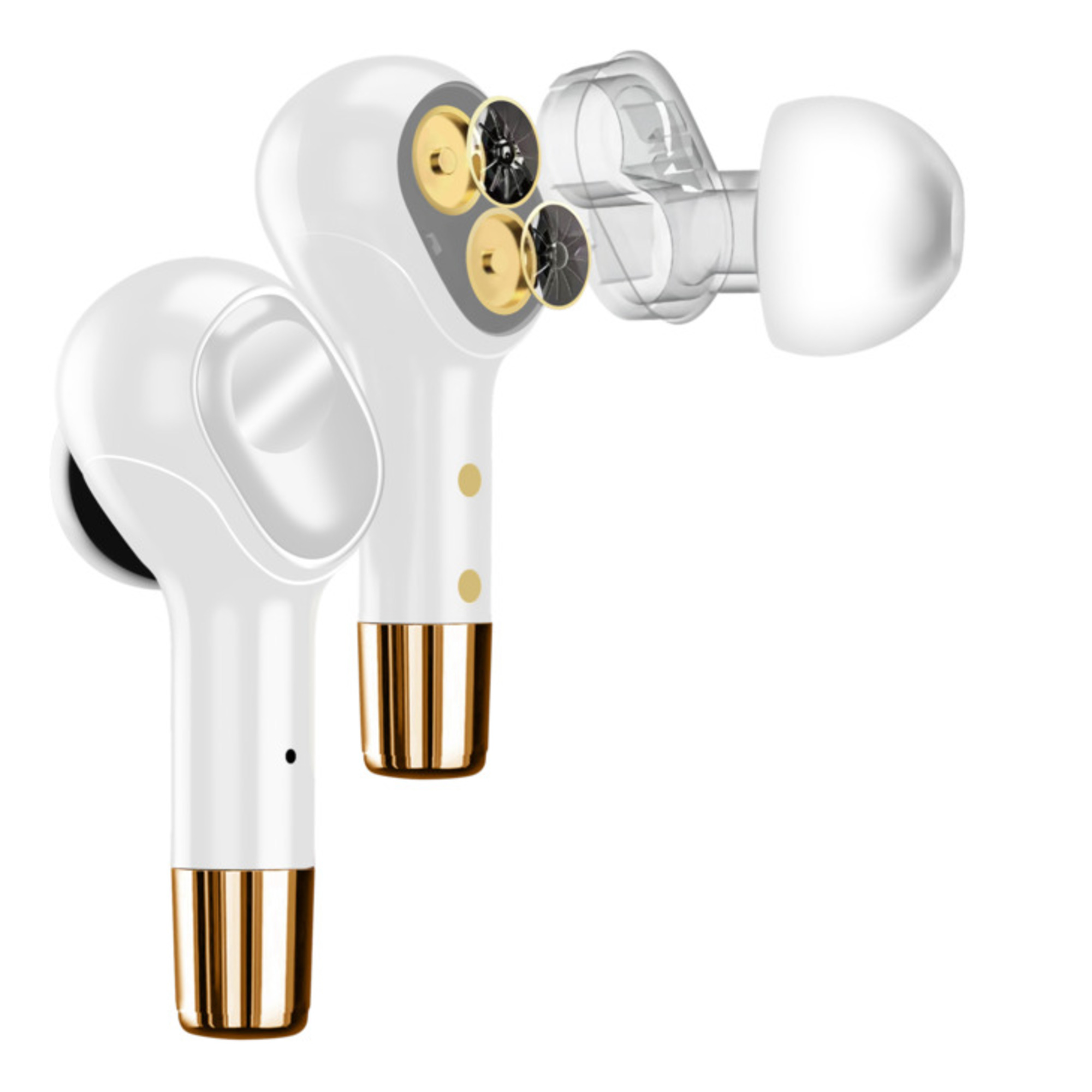 Écouteurs sans fil Sonik Pro intra-auriculaires avec boîtier de chargement, Blanc perle - Neuf