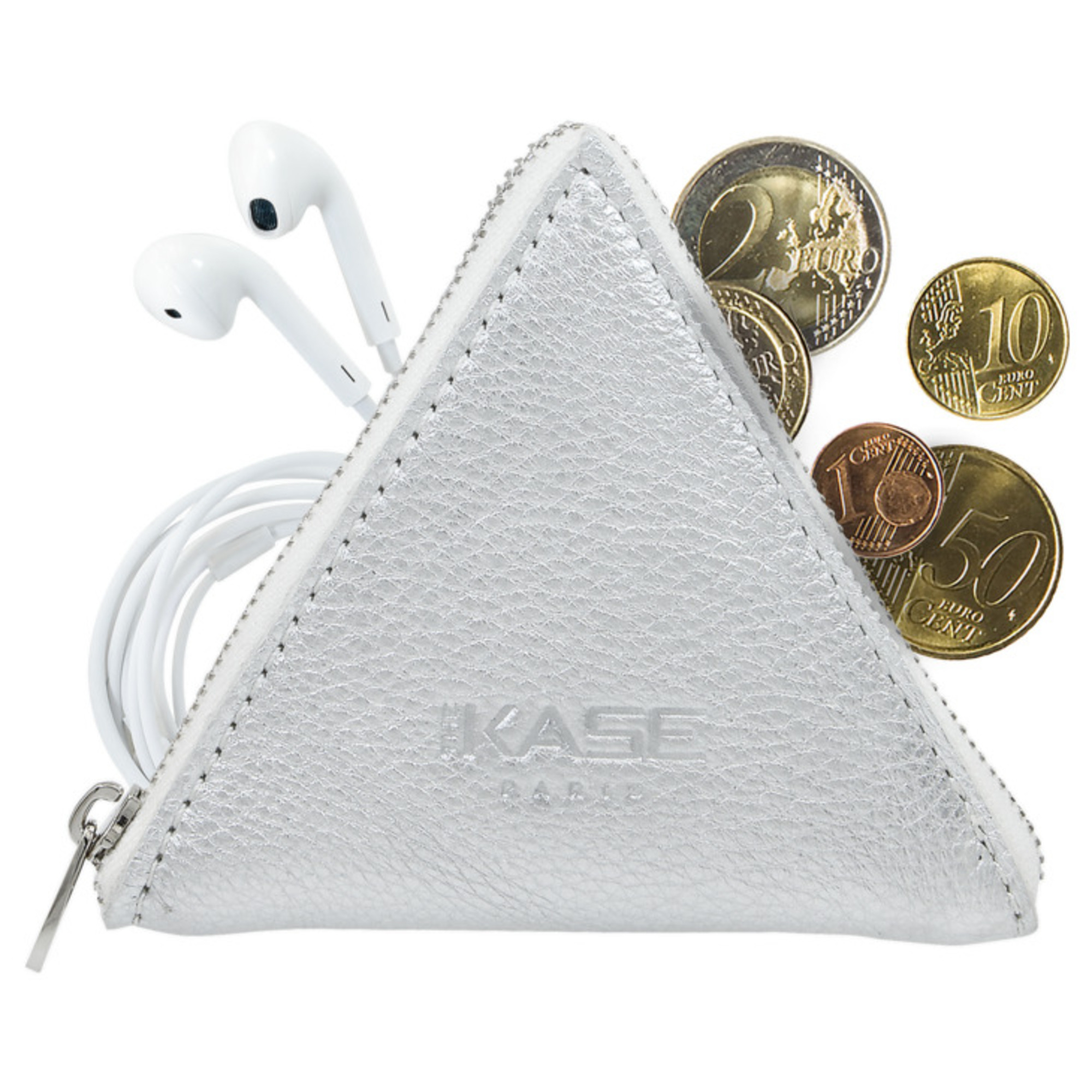 Zipp Pouch, Argent Métallique - Neuf