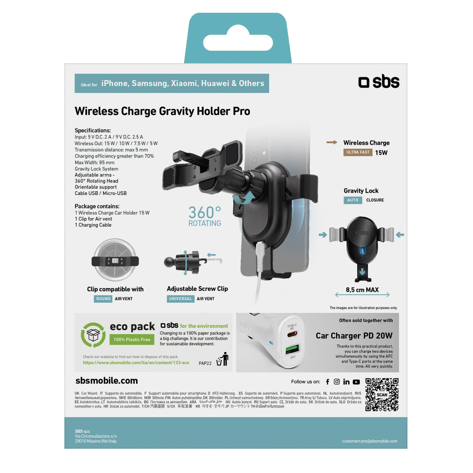 SBS TESUPWIR15SCREW support Support actif Mobilesmartphone Neuf - vue 3