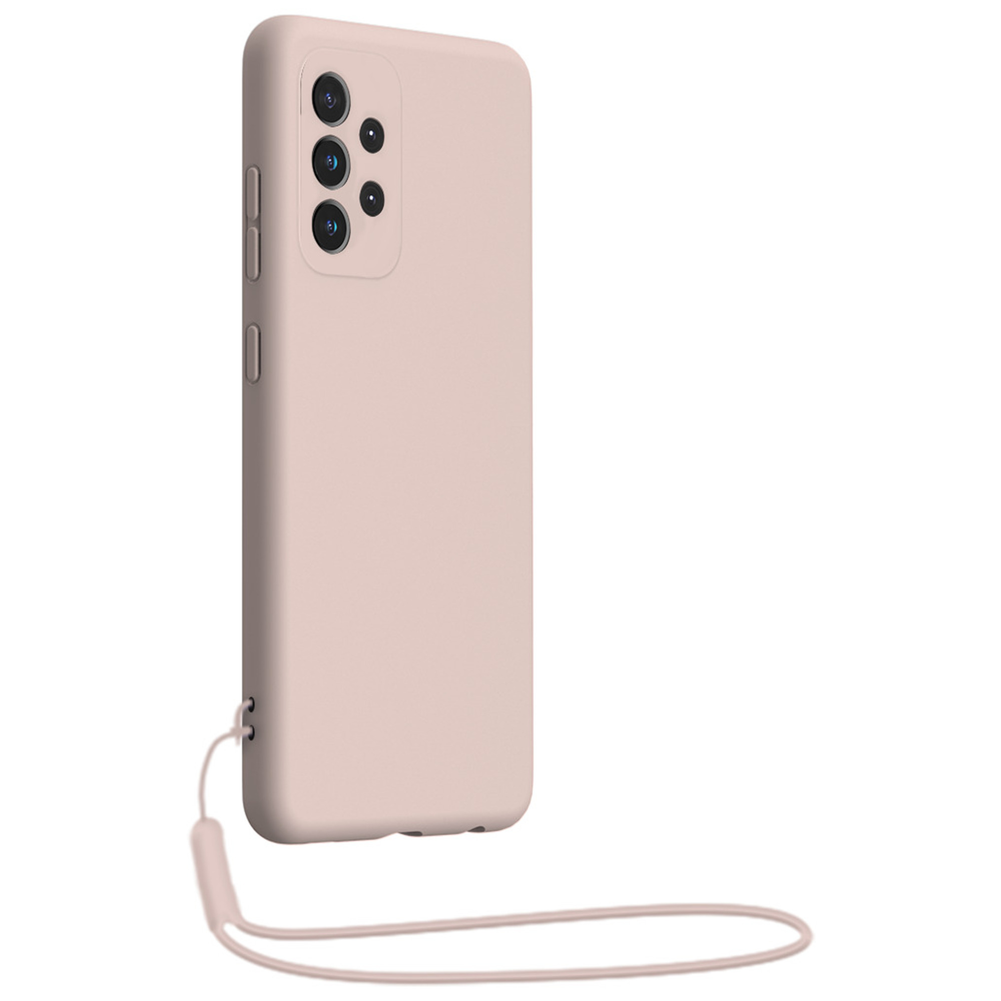 Samsung G A33 5G Funda de silicona + correa de mano a juego Rosa nude Bigben - nuevo