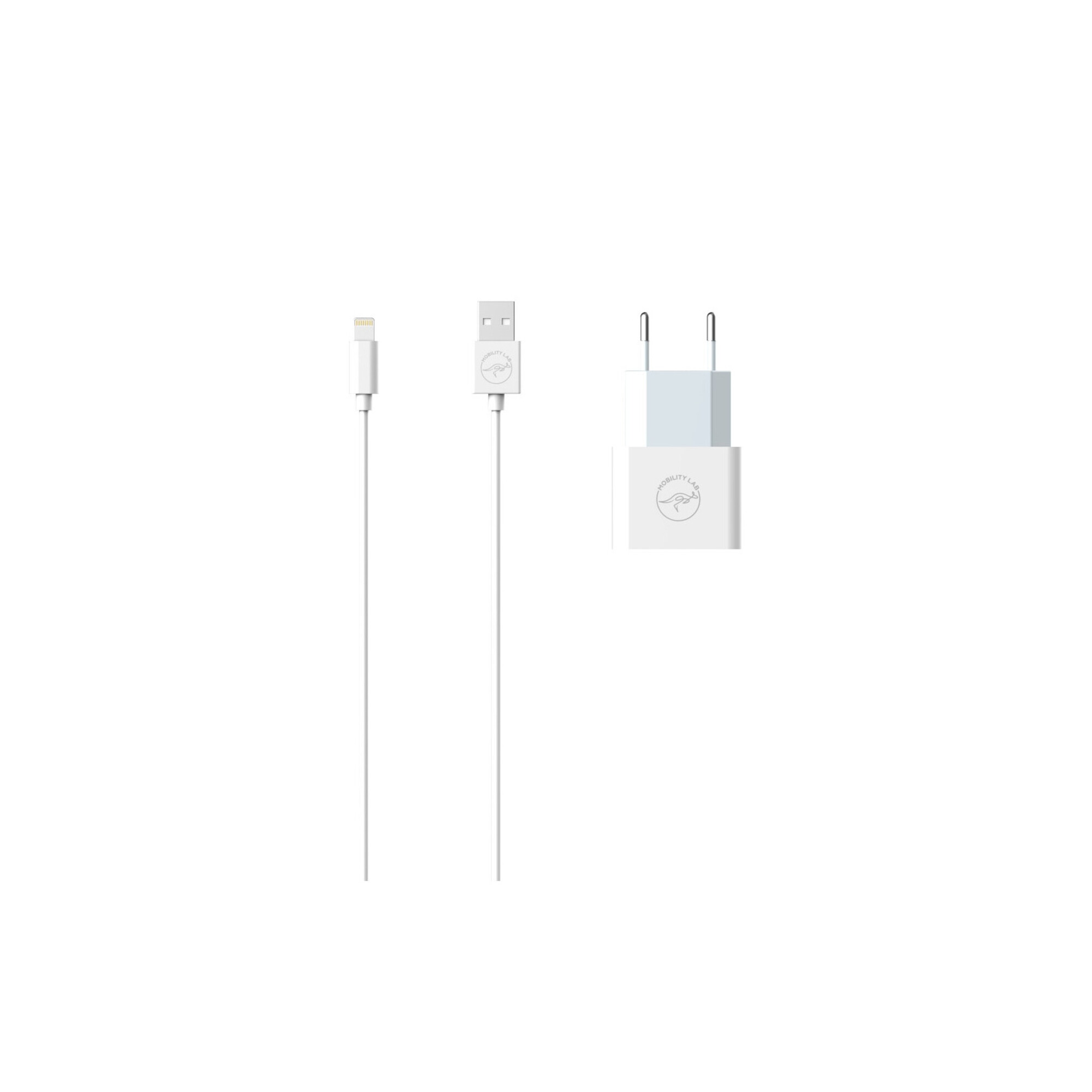 MOBILITY LAB - Pack Chargeur Mural 2.4A + Cable Lightning - Neuf