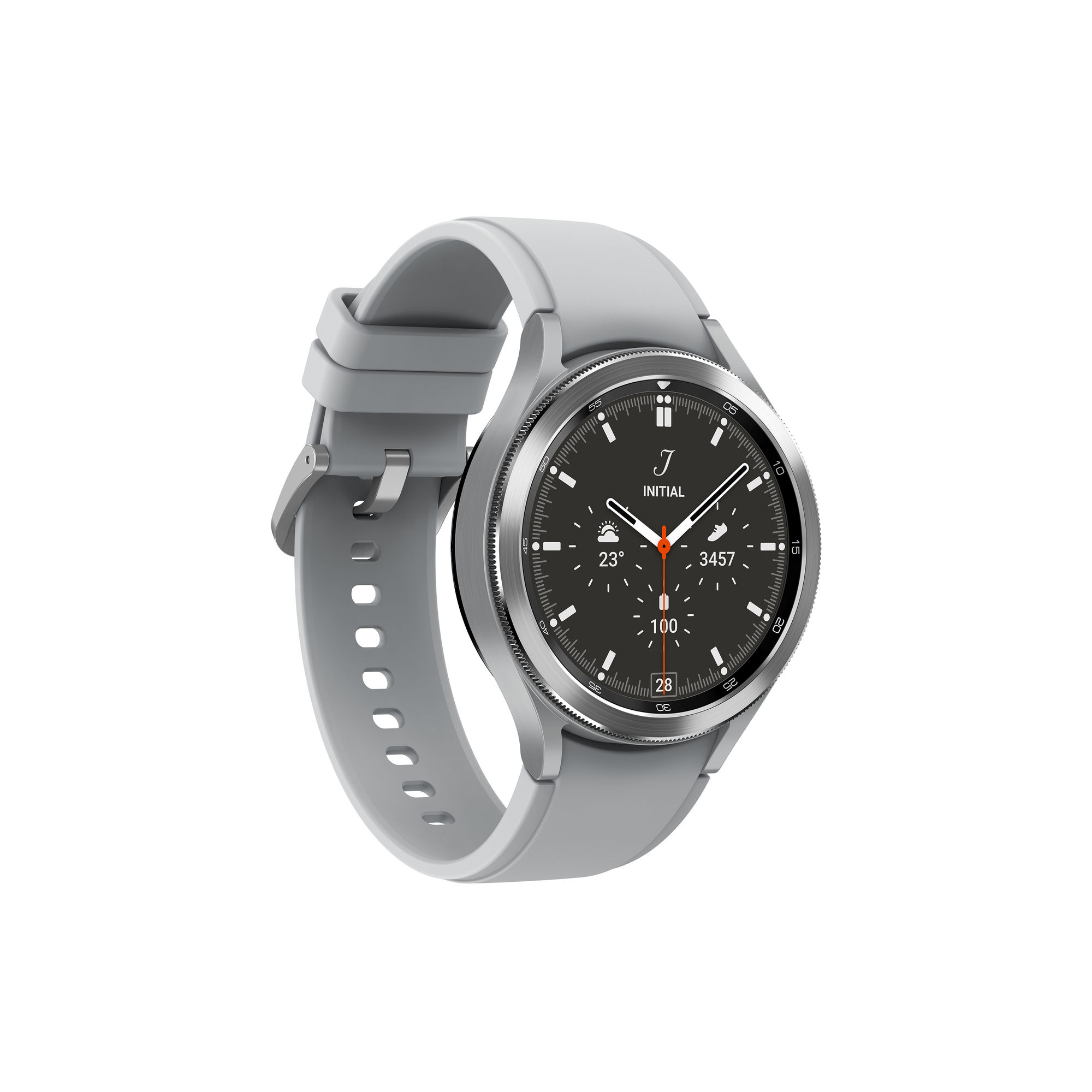 Galaxy Watch4 Classic 46mm - Super AMOLED - Bluetooth + 4G - Bracelet Argent - Neuf