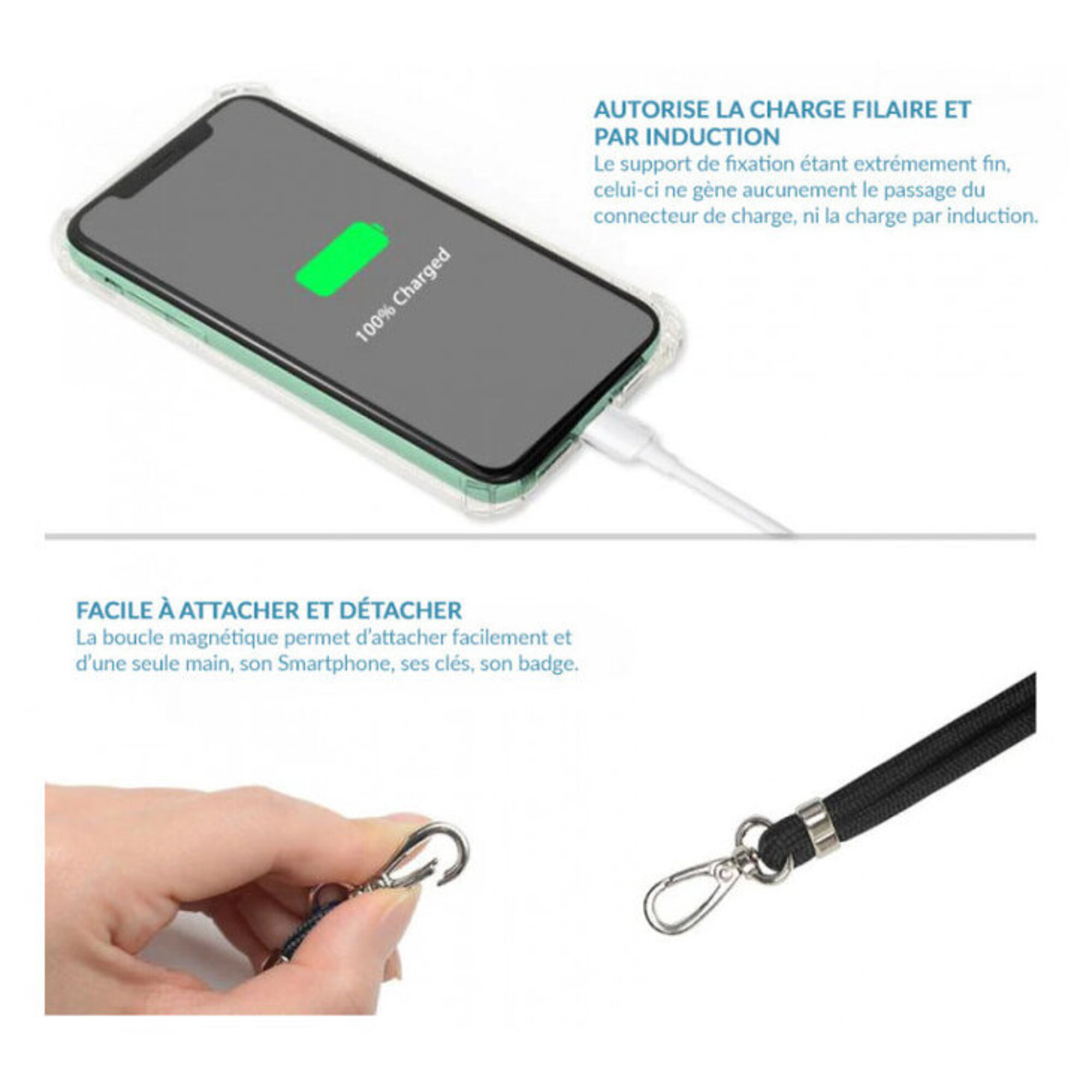 Tour de Cou Fashion en Nylon avec Fixation Universelle Neuf - vue 2