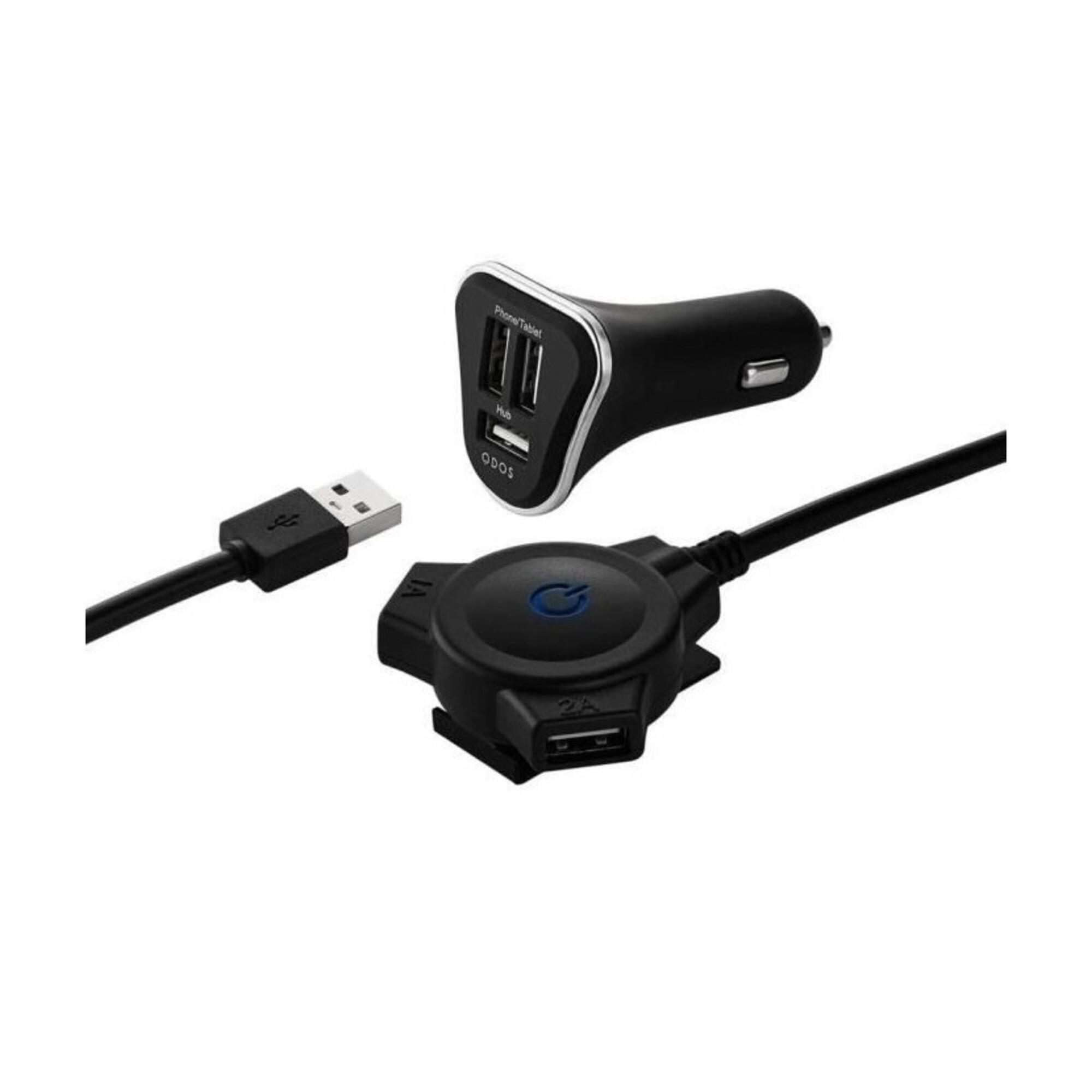 QDOS Shareport chargeur voiture avec rallonge et hub usb QDDCC0001