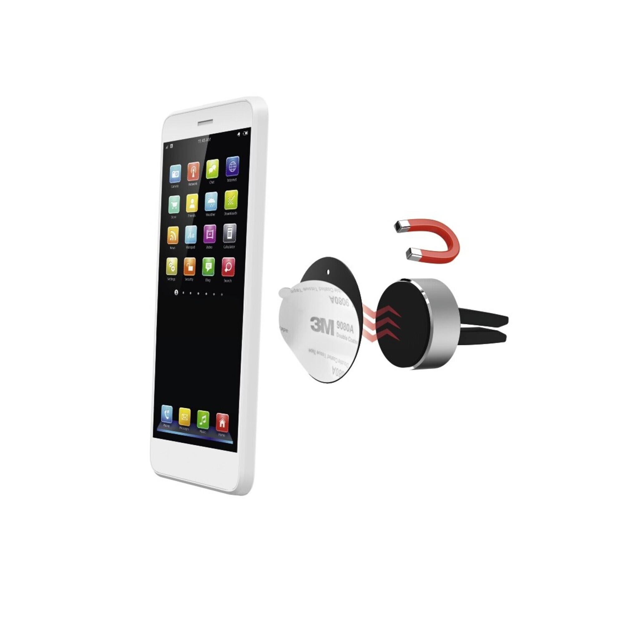 Support universel pour smartphone Magnet couleur Alu - Neuf