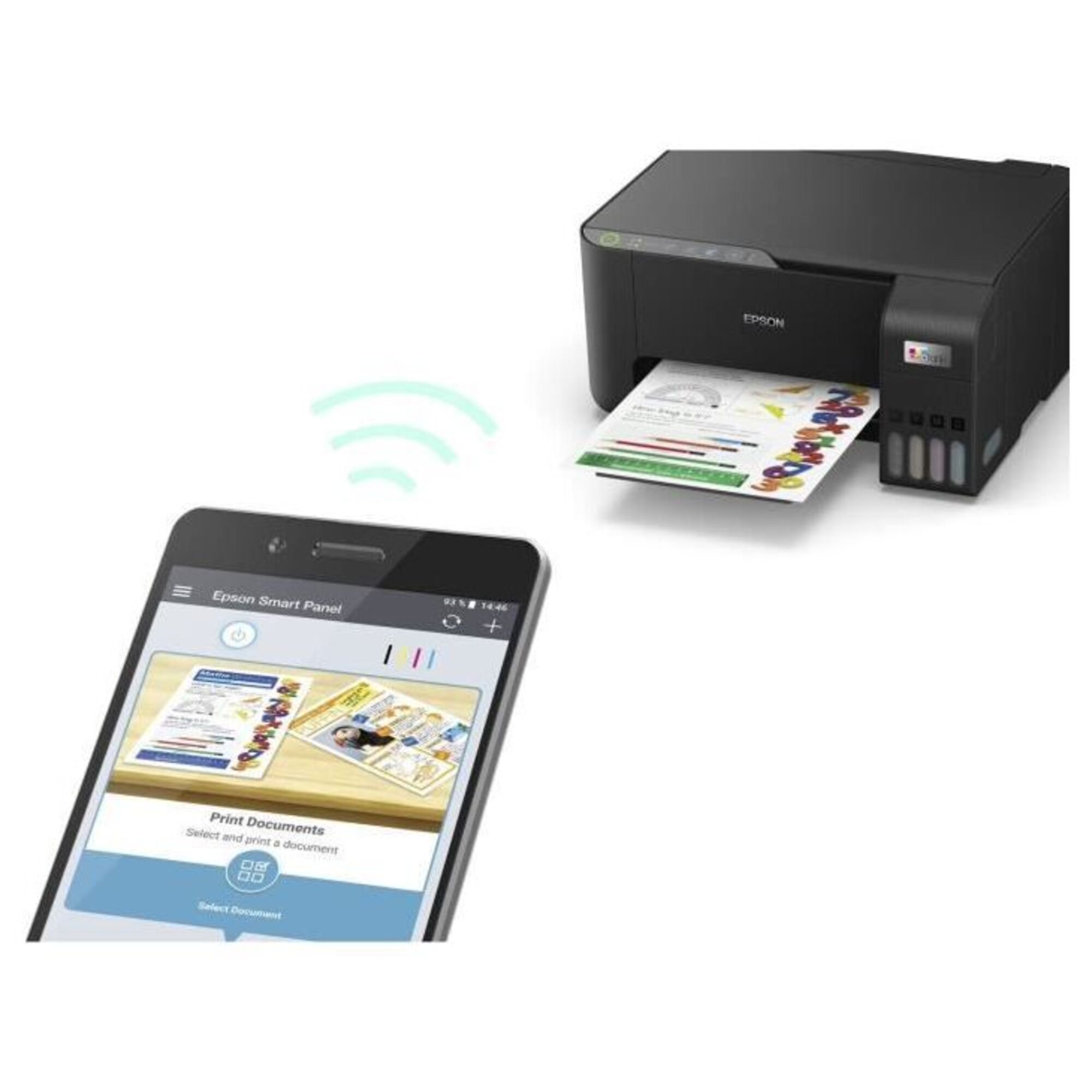 Imprimante Multifonction 3-en-1 - EPSON - Ecotank ET-2812 - Jet d'encre - A4 - Couleur - Wi-Fi - C11CJ67415 - Neuf