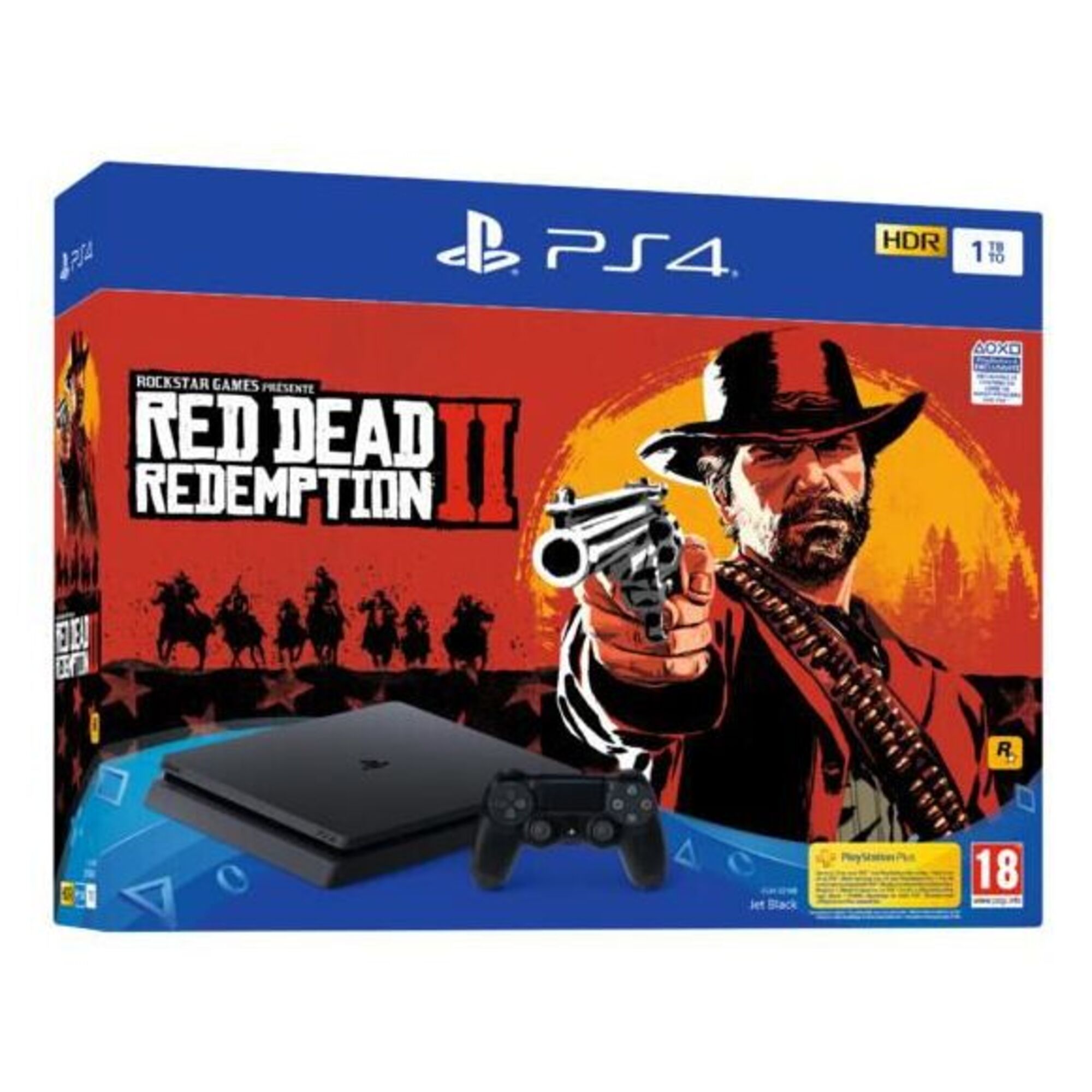 PS4 slim 1 To + Red Dead Redemption II - Très bon état