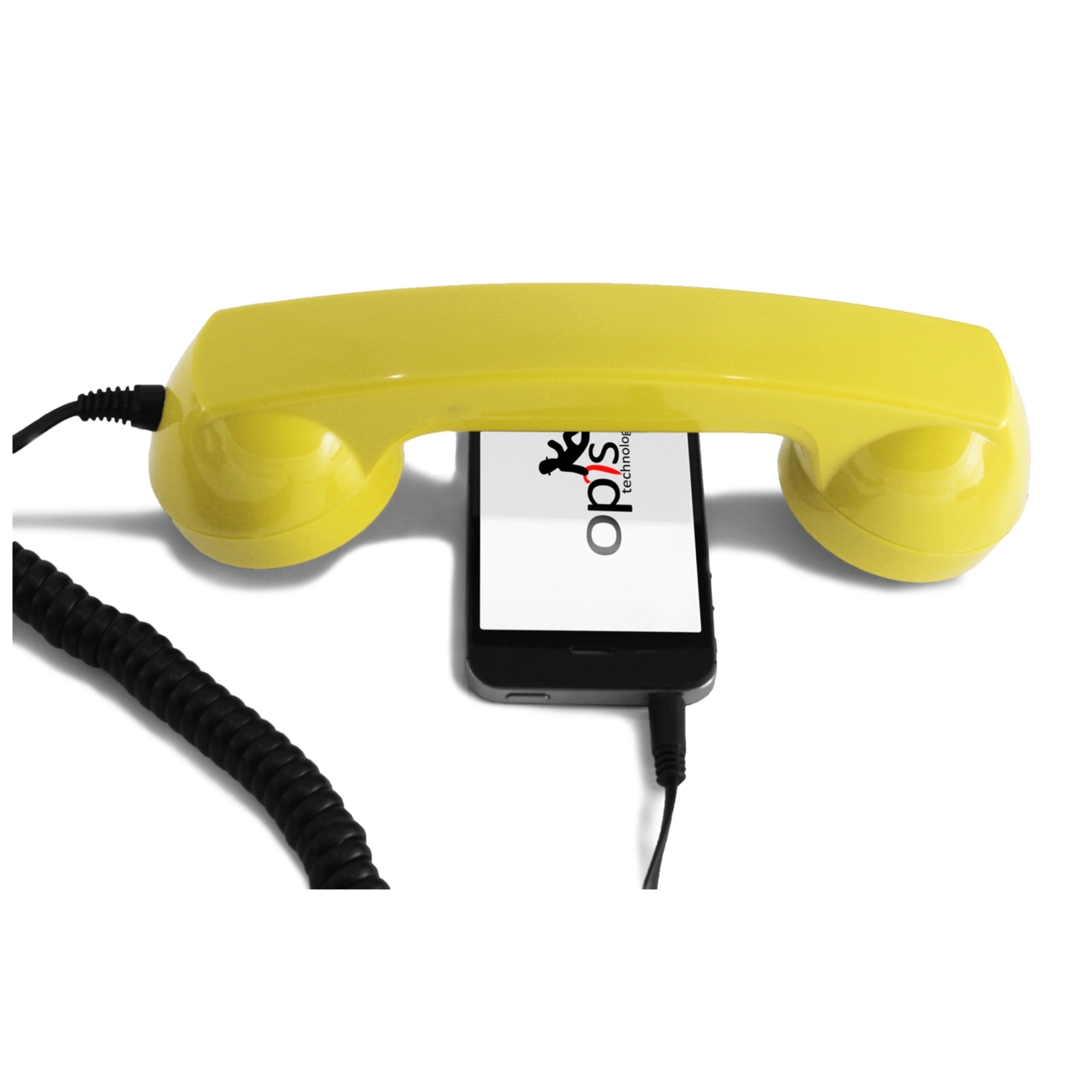 Combiné Téléphone Rétro pour Smartphones Android - Jaune - Neuf