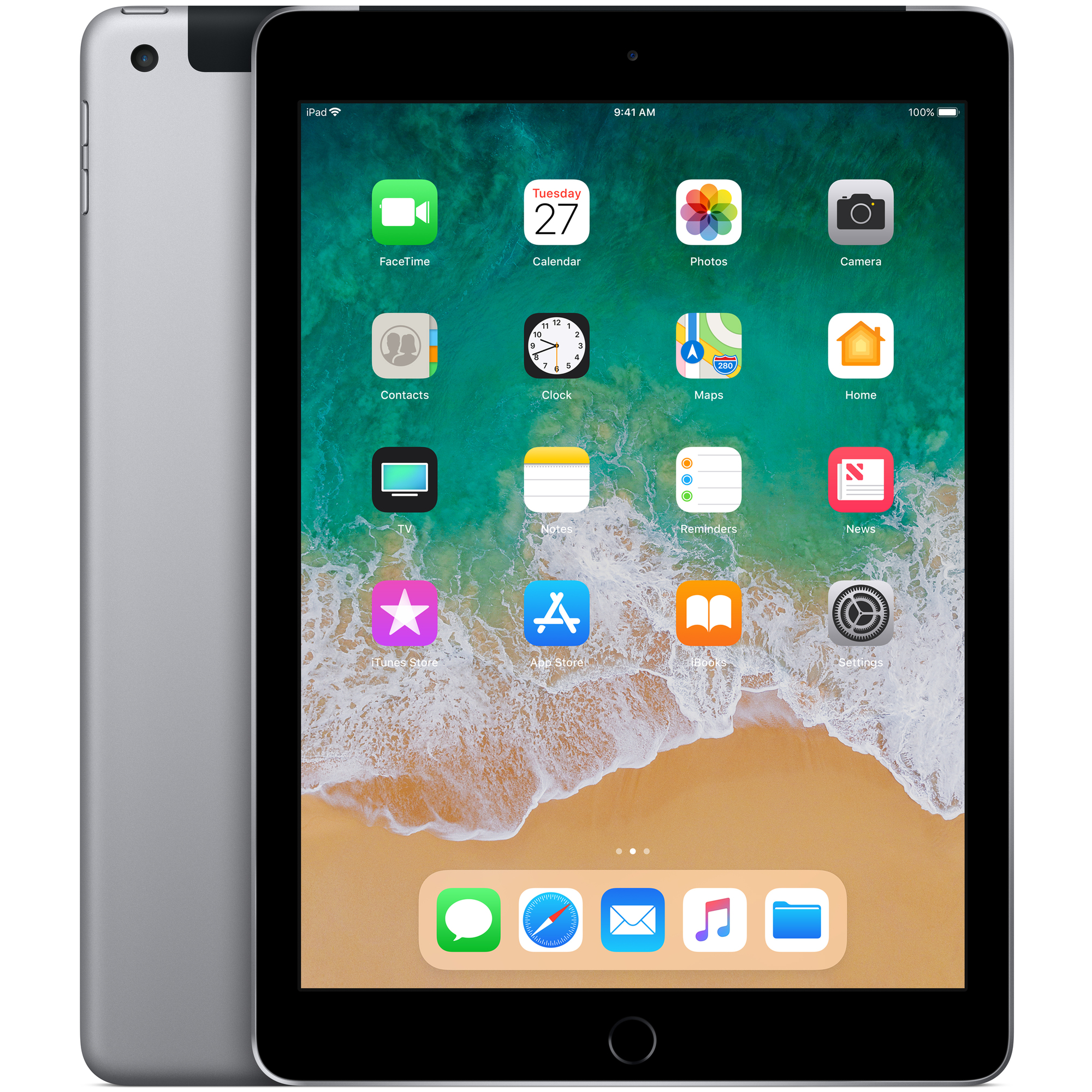 iPad 6 (9.7 ) 4G LTE 32 Go 24,6 cm Wi-Fi 5 (802.11ac) iOS 11, Gris - Très bon état