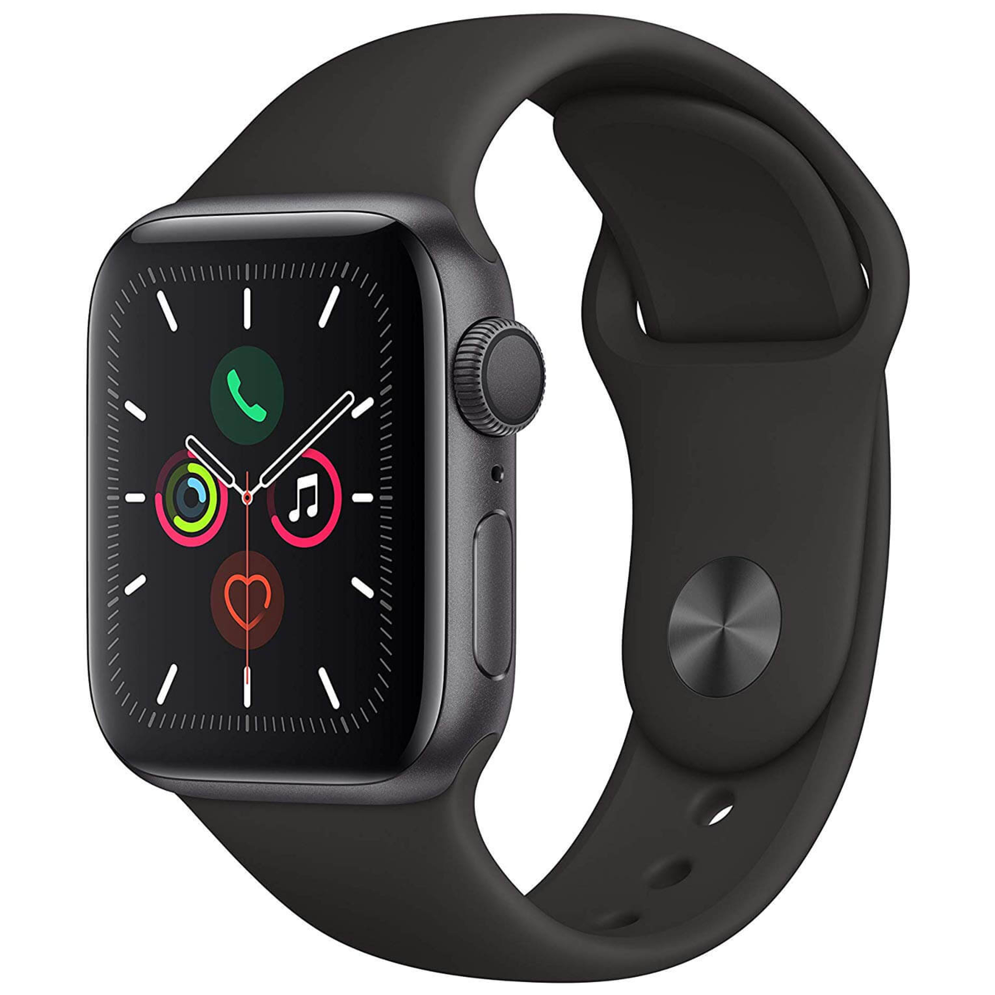 Apple Apple Watch Serie 5 GPS, bo&icirc;tier 44mm Aluminium Gris Spatial et bracelet sportif noir