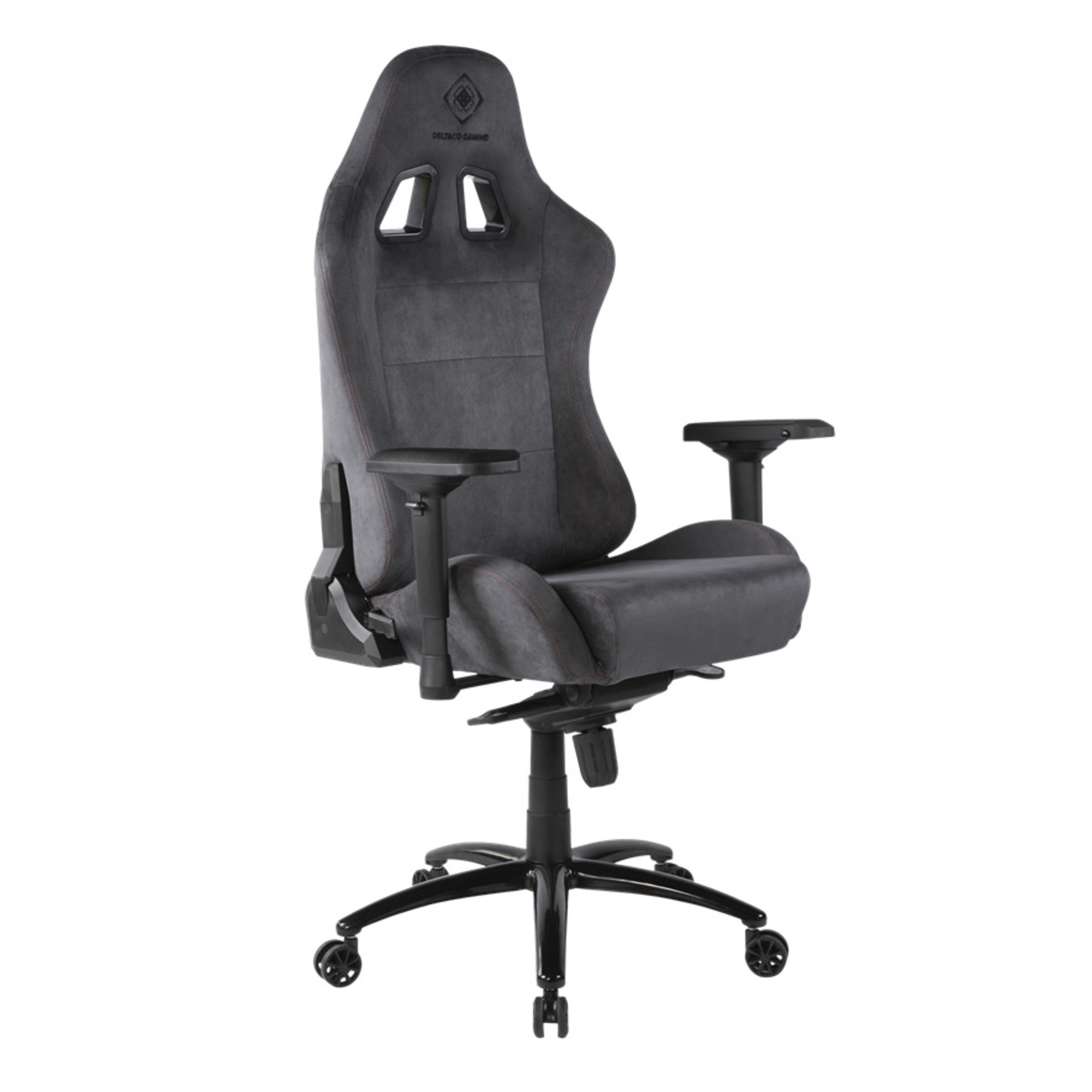 DELTACO GAMING - Fauteuil gaming, accoudoirs 4D, Alcantara gris foncé, max 130kg - Neuf