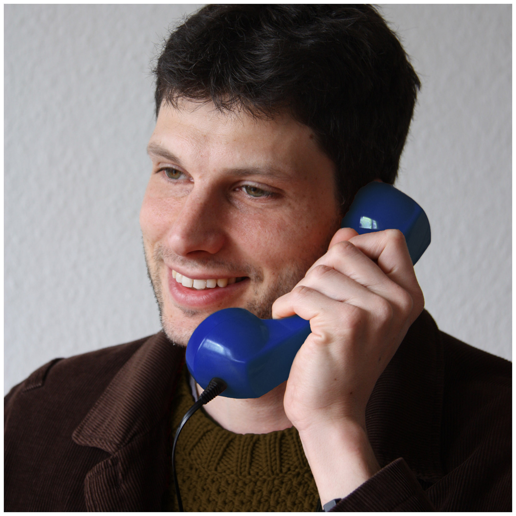 Combiné Téléphone Rétro pour Smartphones Android - Bleu Foncé - Neuf