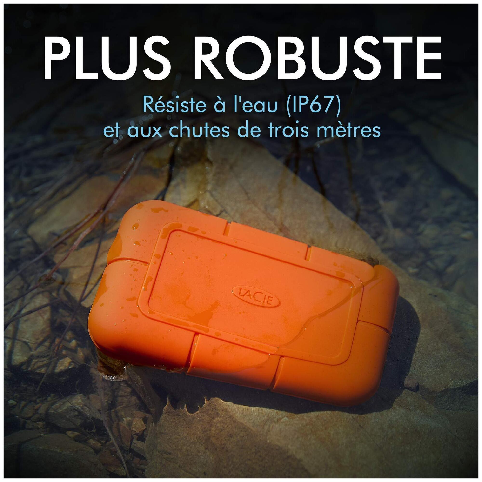 LaCie Rugged USB C SSD 500 Go - vue 3