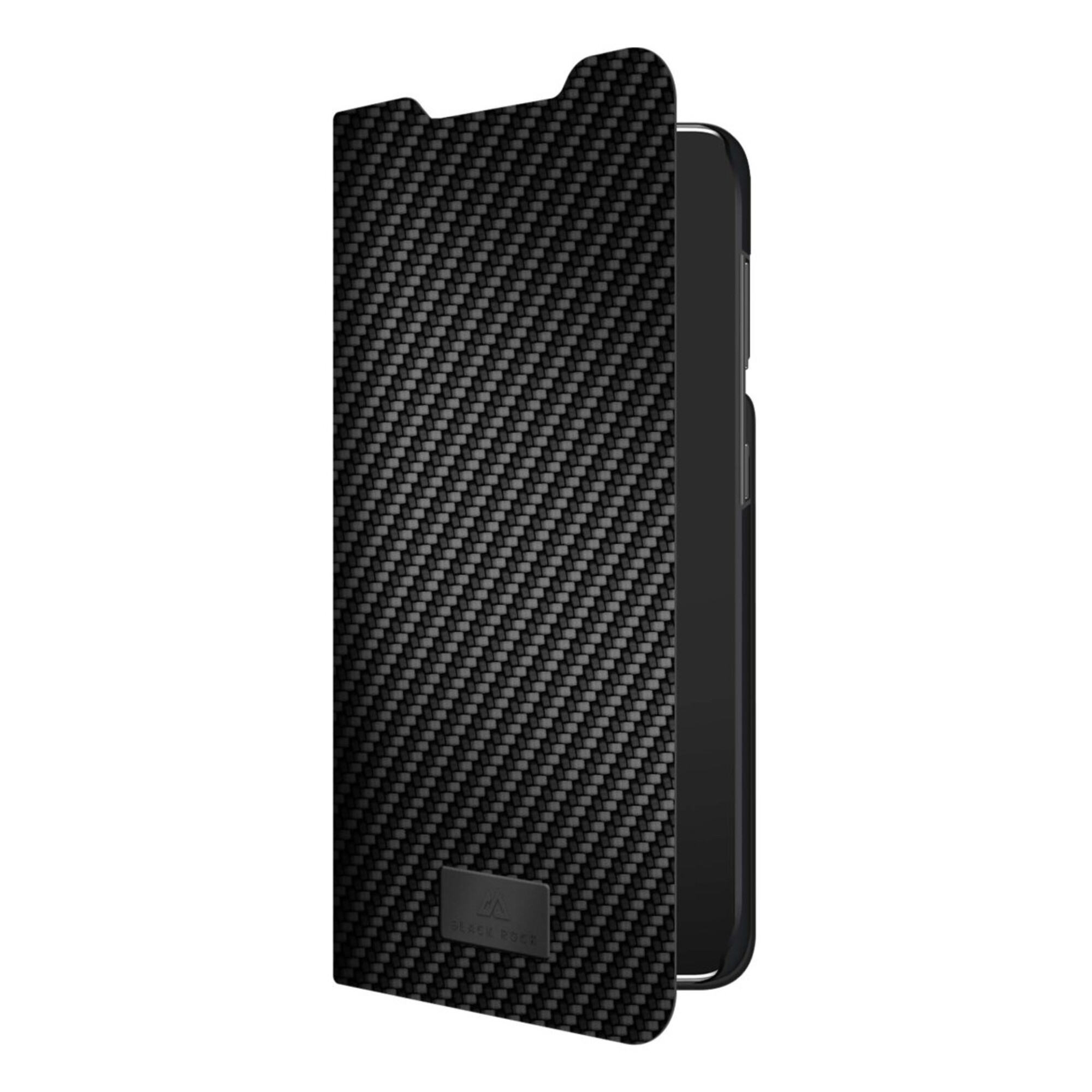BLACK ROCK Etui Portefeuille Material Flex Carbon pour Samsung Galaxy S22 5G, Noir
