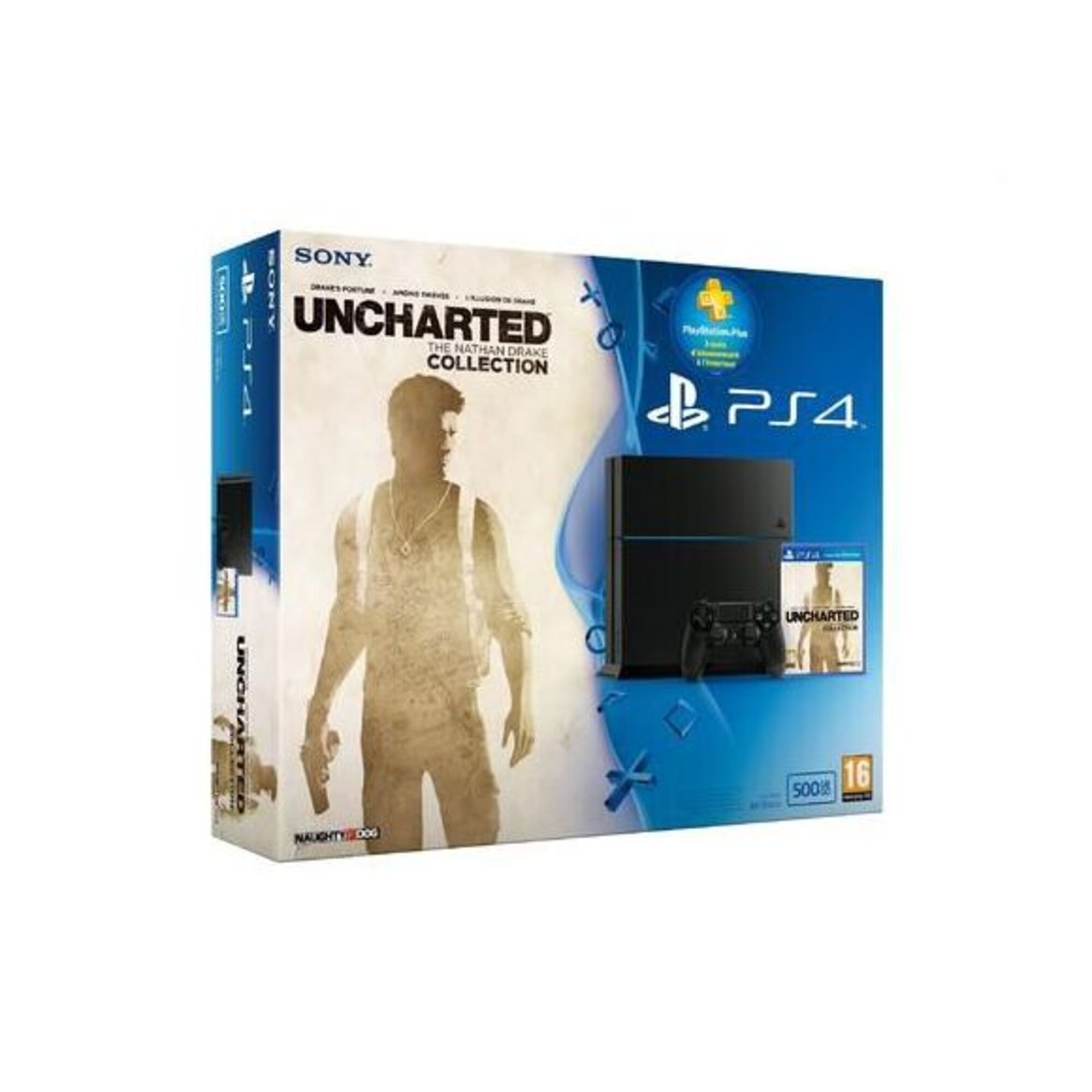 Console PS4 500Go + Uncharted : The Nathan Drake Collection + PS Plus 3 mois - Très bon état