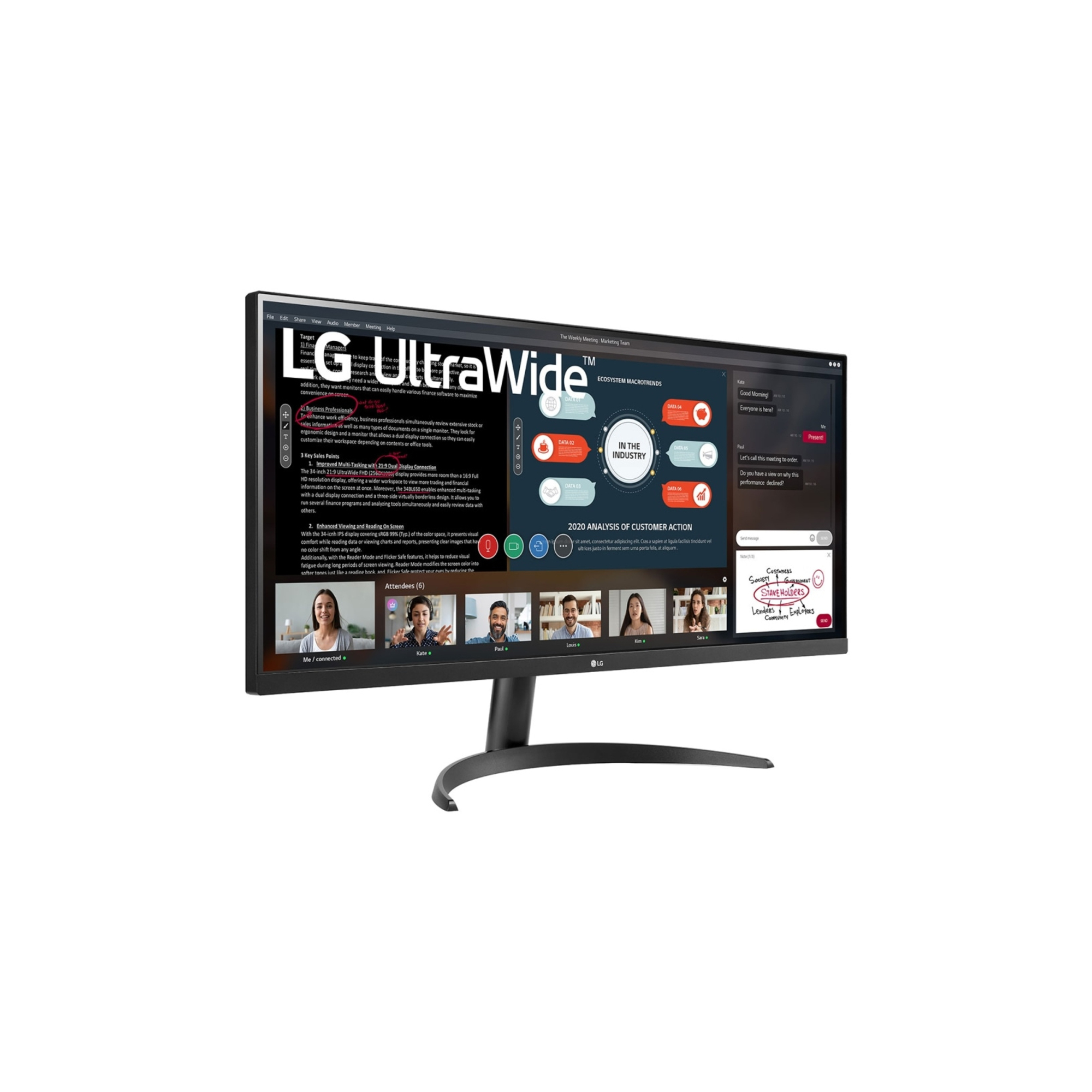 LG 34WP500-B 86,4 cm (34 ) 2560 x 1080 pixels Full HD Ultra large LED Noir - Neuf