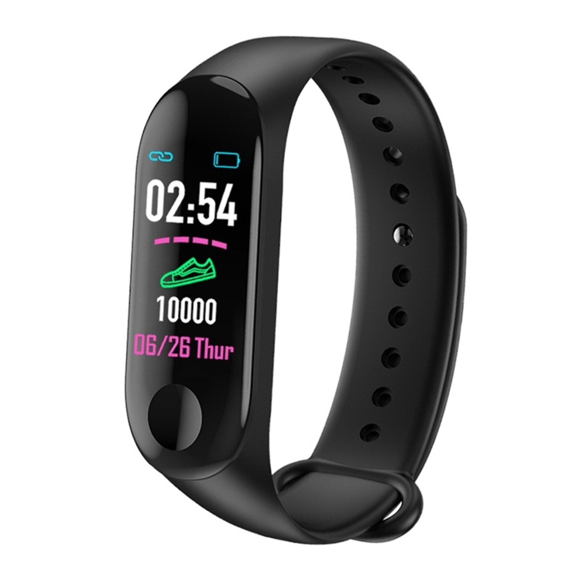 Bracelet Connecté Android iOs Montre Fitness 0.96 Pouce Bluetooth IP67 Noir YONIS - Neuf