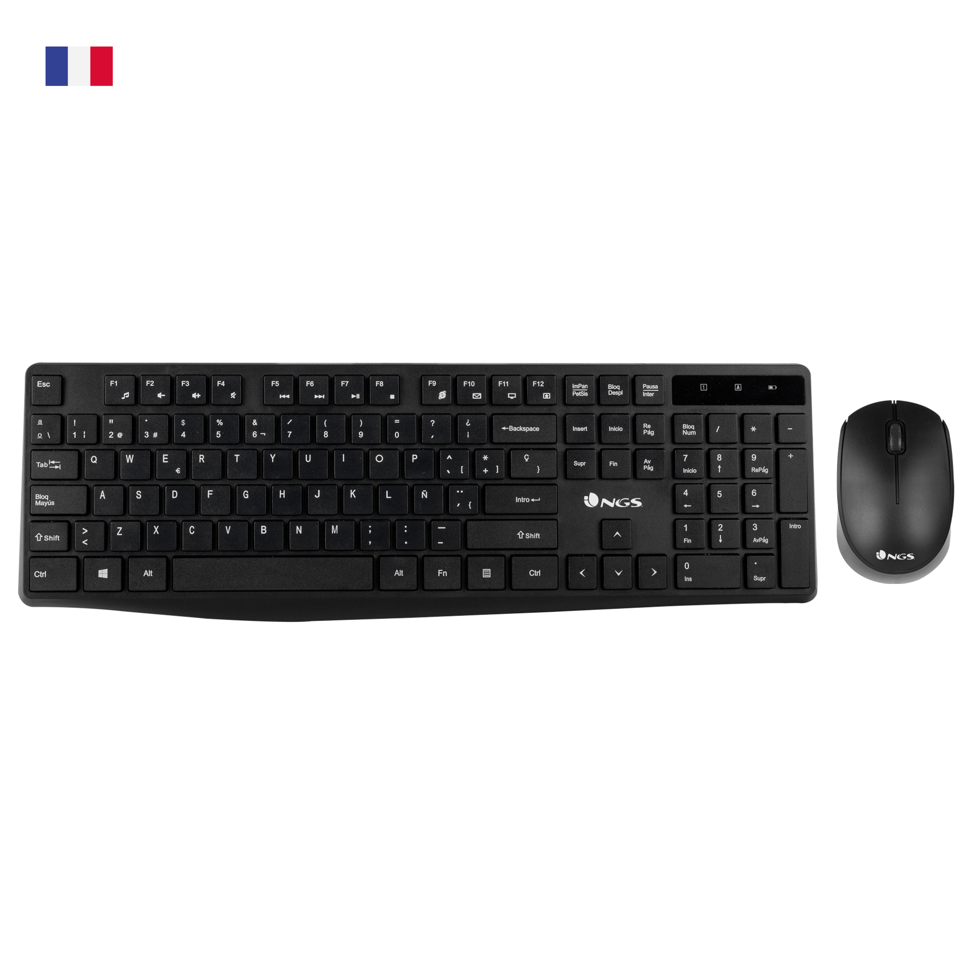 NGS Pack Clavier - Souris Sans Fil  Compatible Allure (noir)