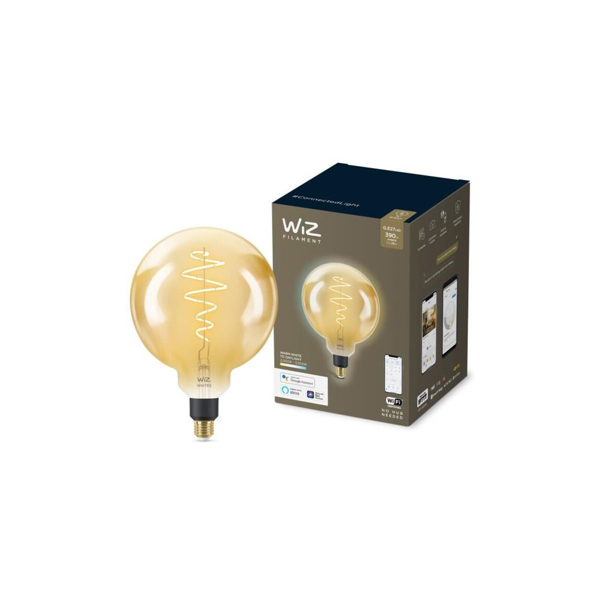 Wiz G200 Amber Globe E27 Tunable Smart Home - vue 2