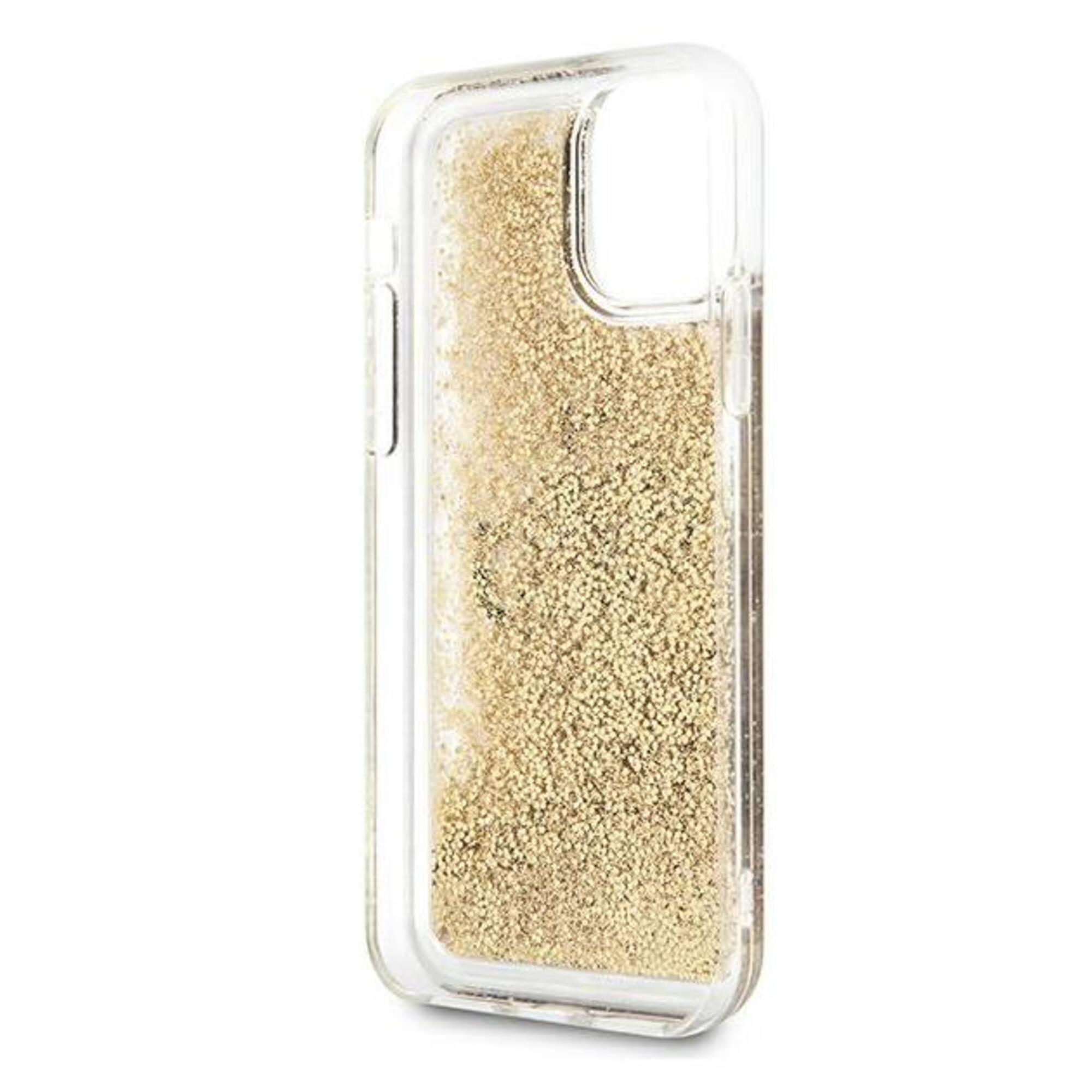 Coque telephone bumper telephone Guess GUHCN61LG4GGO Coque pour iPhone 11 61 4G Big Liquid Glitter Doré - vue 4