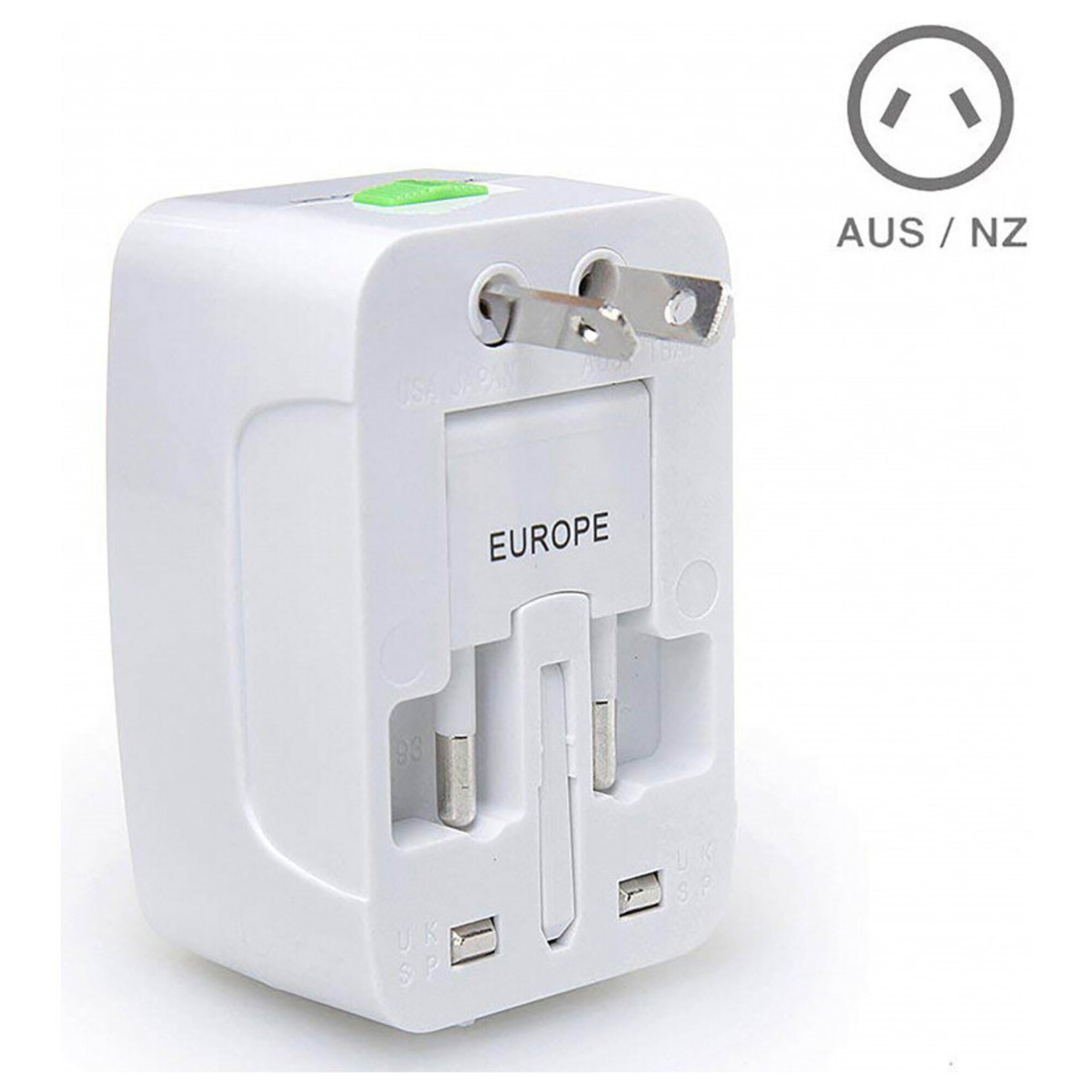 Adaptateur de Voyage 2 USB Prise International UK USA AUS NZ EU Akashi Neuf - vue 2