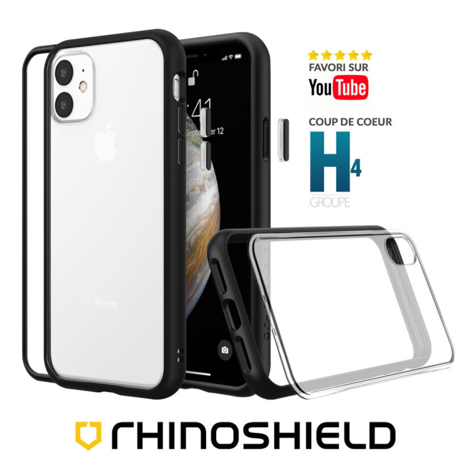 RHINOSHIELD  Coque Mod NX pour iPhone 11 - Personnalisable - Noir