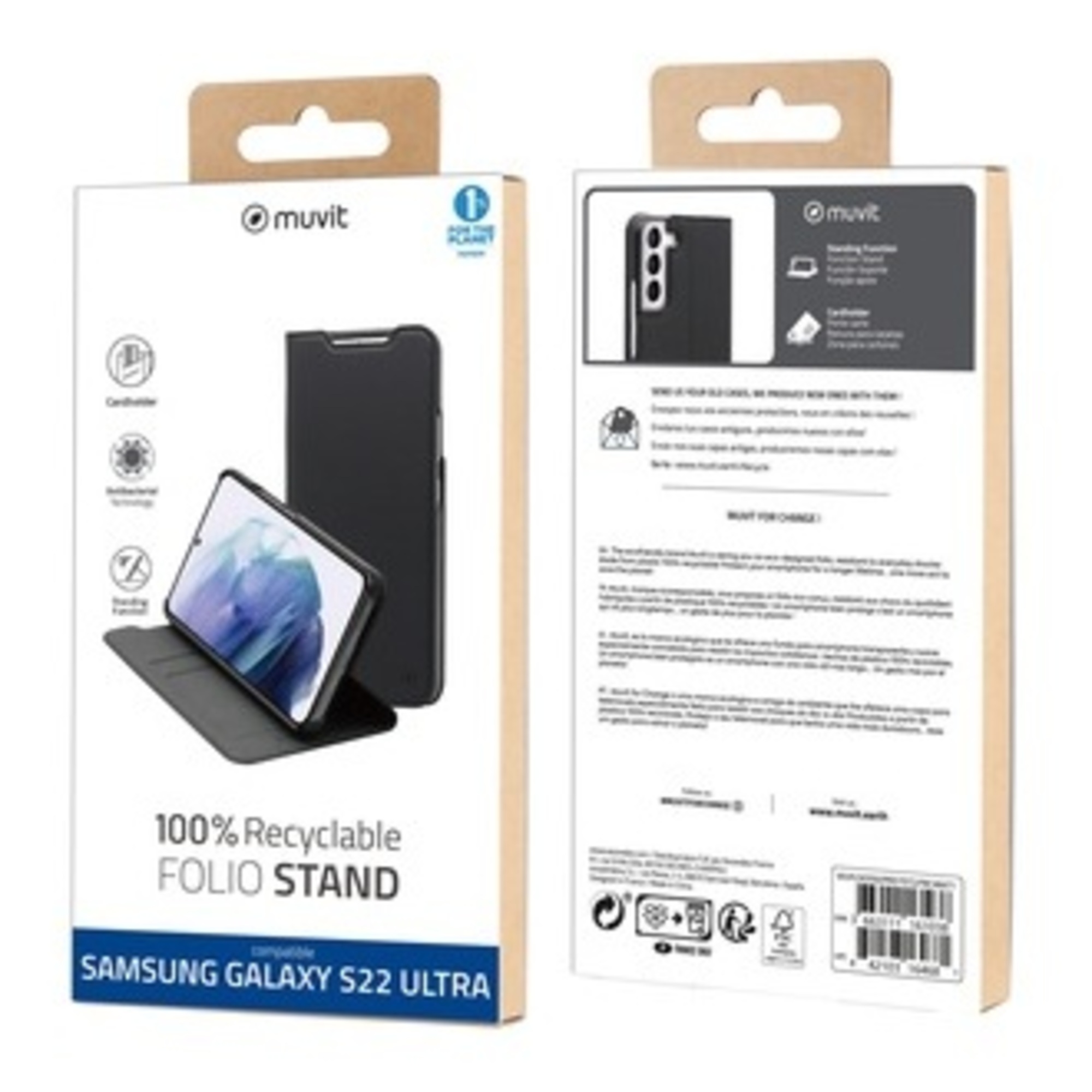 MUVIT  for change folio stand recycletek samsung galaxy s22 ultra