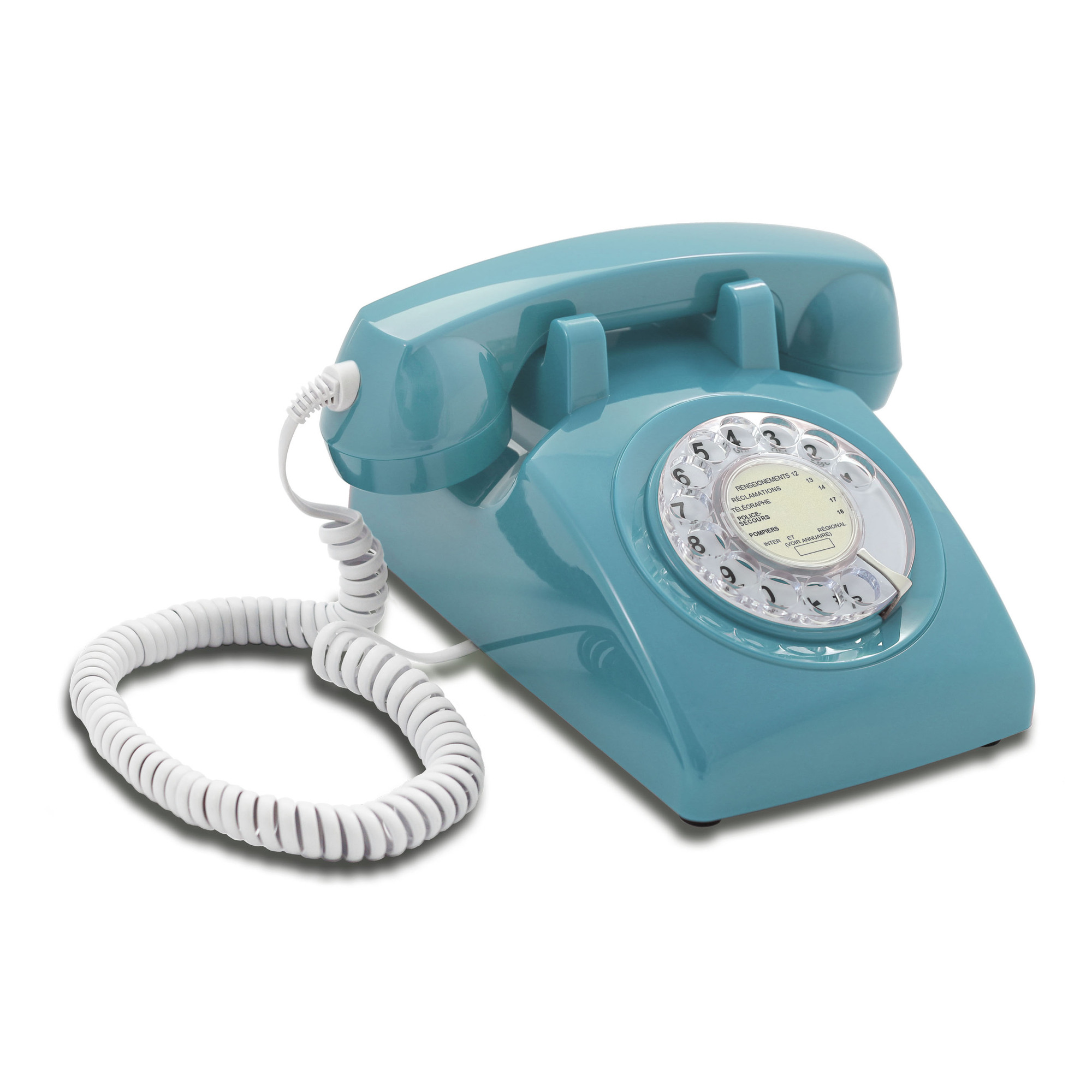 Téléphone fixe filaire rétro vintage avec cadran rotatif - Neuf