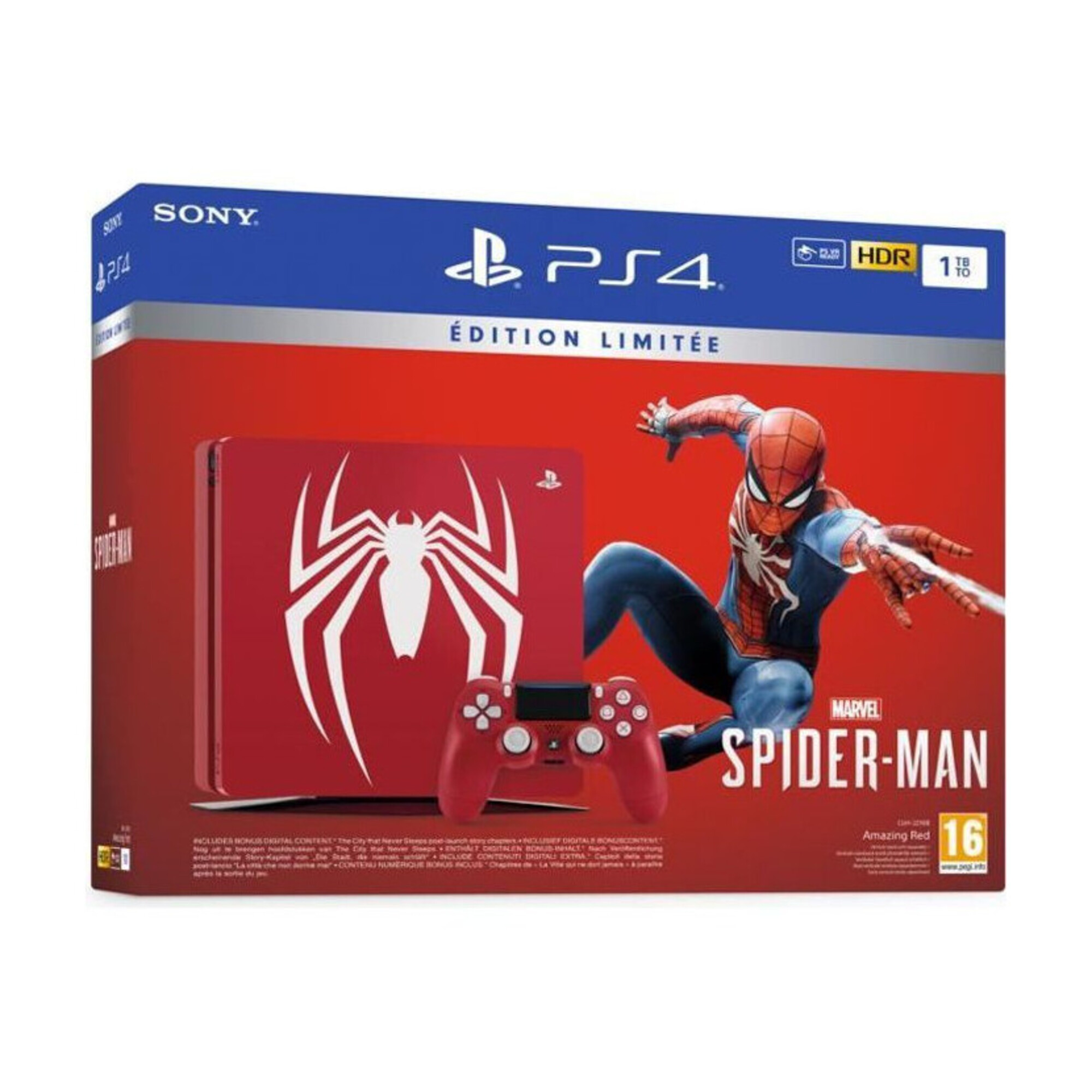 PS4 Slim F Marvel' Spider Man Limited Edition + Marvel' Spider Man Standard + Edition Bon état - vue 3