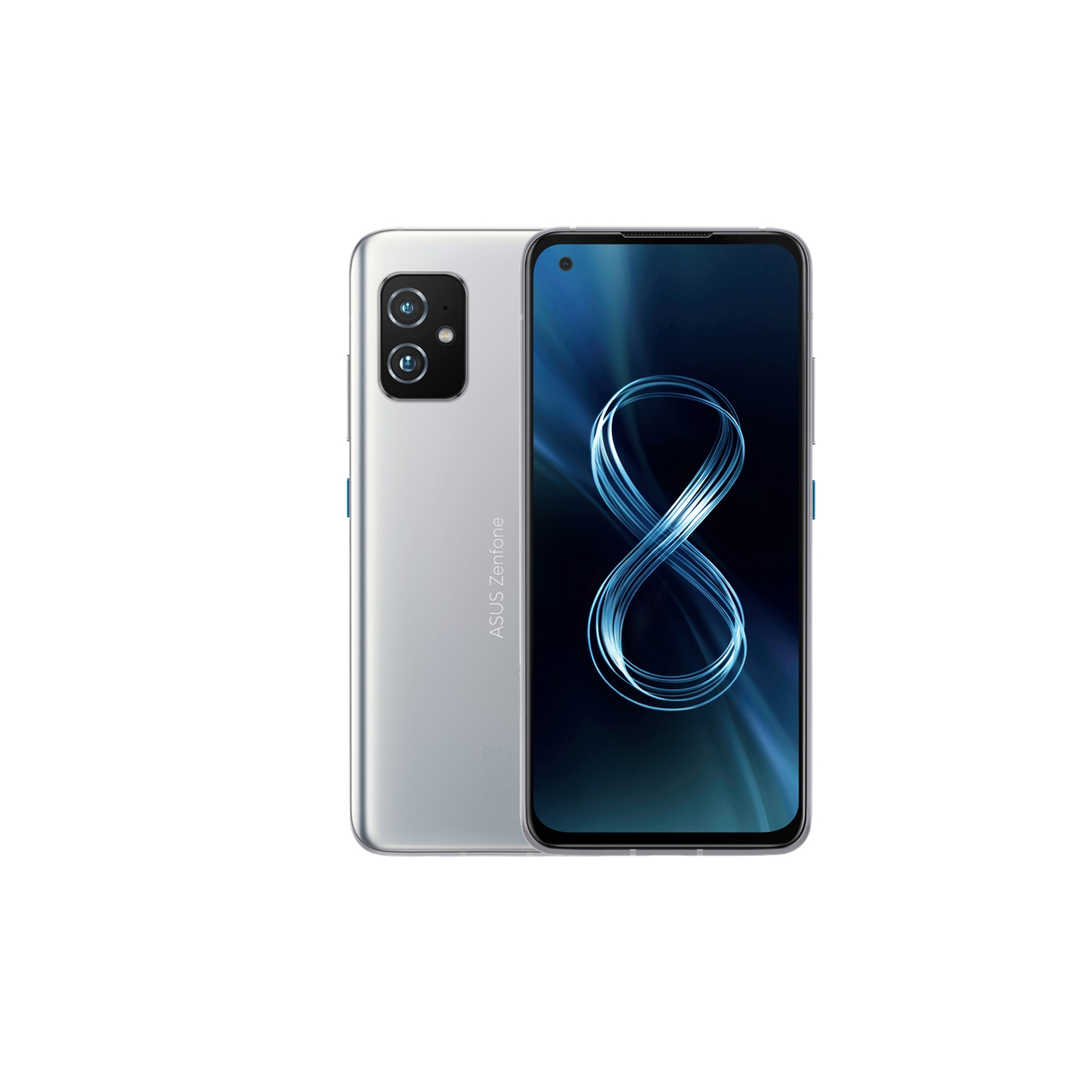 Asus Zenfone 8 - Smartphone 5G Débloqué - 8Go / 256Go - Android 11 - Ecran Amoled 120Hz - Batterie 4000 Mah - Double Capteur Photo - Usb-C - Argent Horizon - Bon État