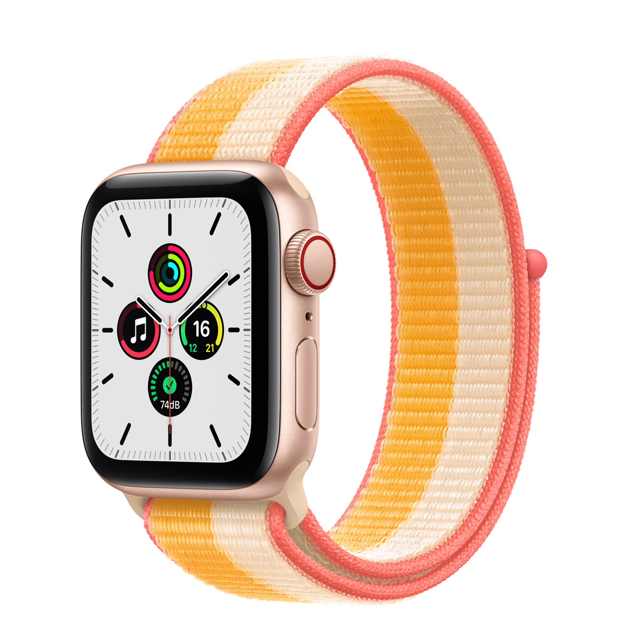 Apple Watch SE OLED 40 mm Numérique 324 x 394 pixels Écran tactile 4G Or Wifi GPS (satellite), blanc - Très bon état