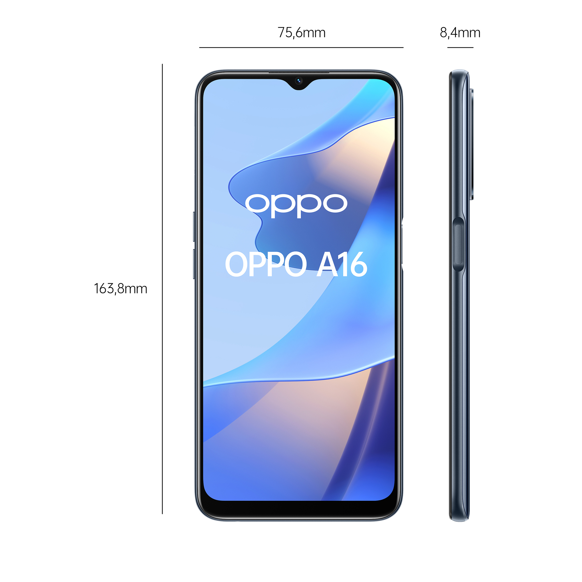 Oppo A16 32 Go, Noir, débloqué - Excellent état