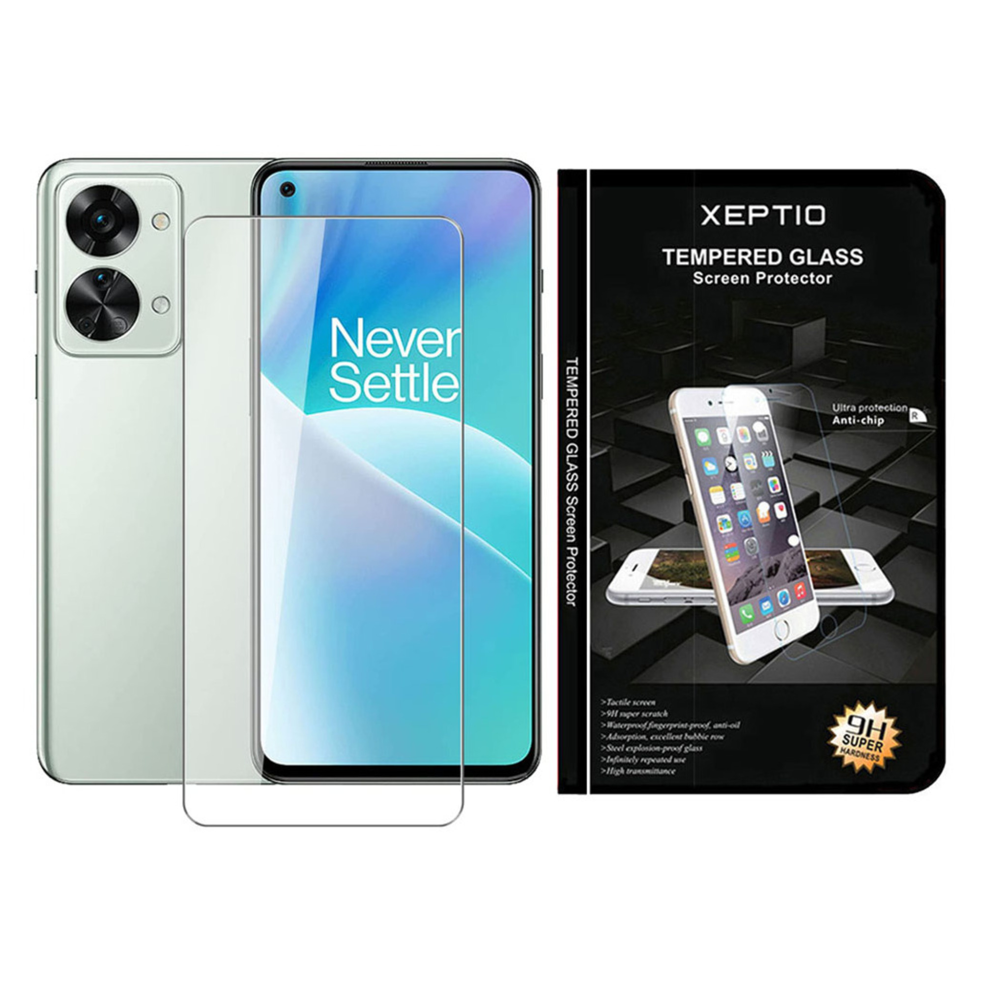 Protection écran Vitre  en verre trempé pour OnePlus Nord 2T 5G / One Plus Nord 2T 5G  -  pochette XEPTIO - Neuf