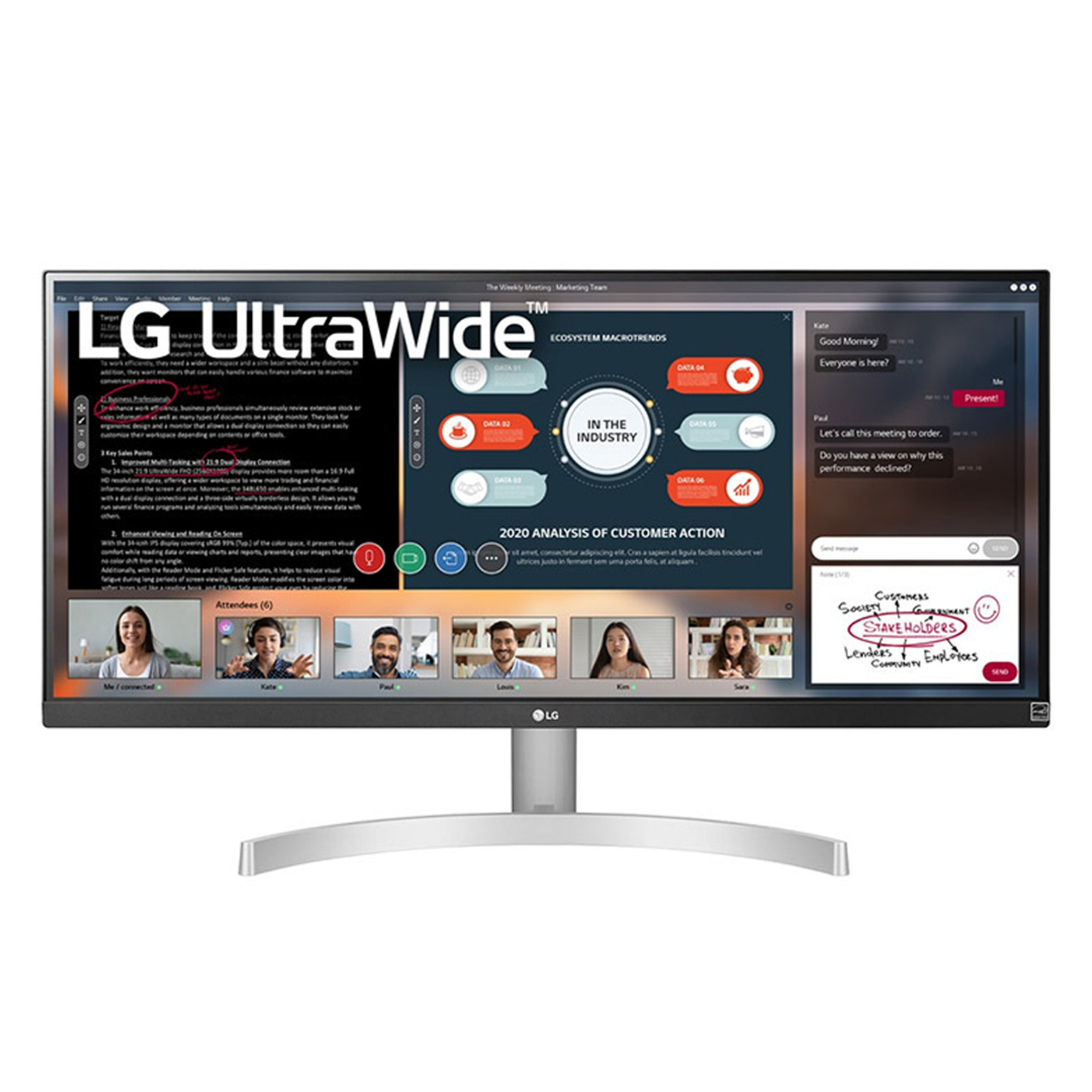 LG 29WN600-W écran plat de PC 73,7 cm (29 ) 2560 x 1080 pixels Full HD Ultra large LED Argent - Neuf