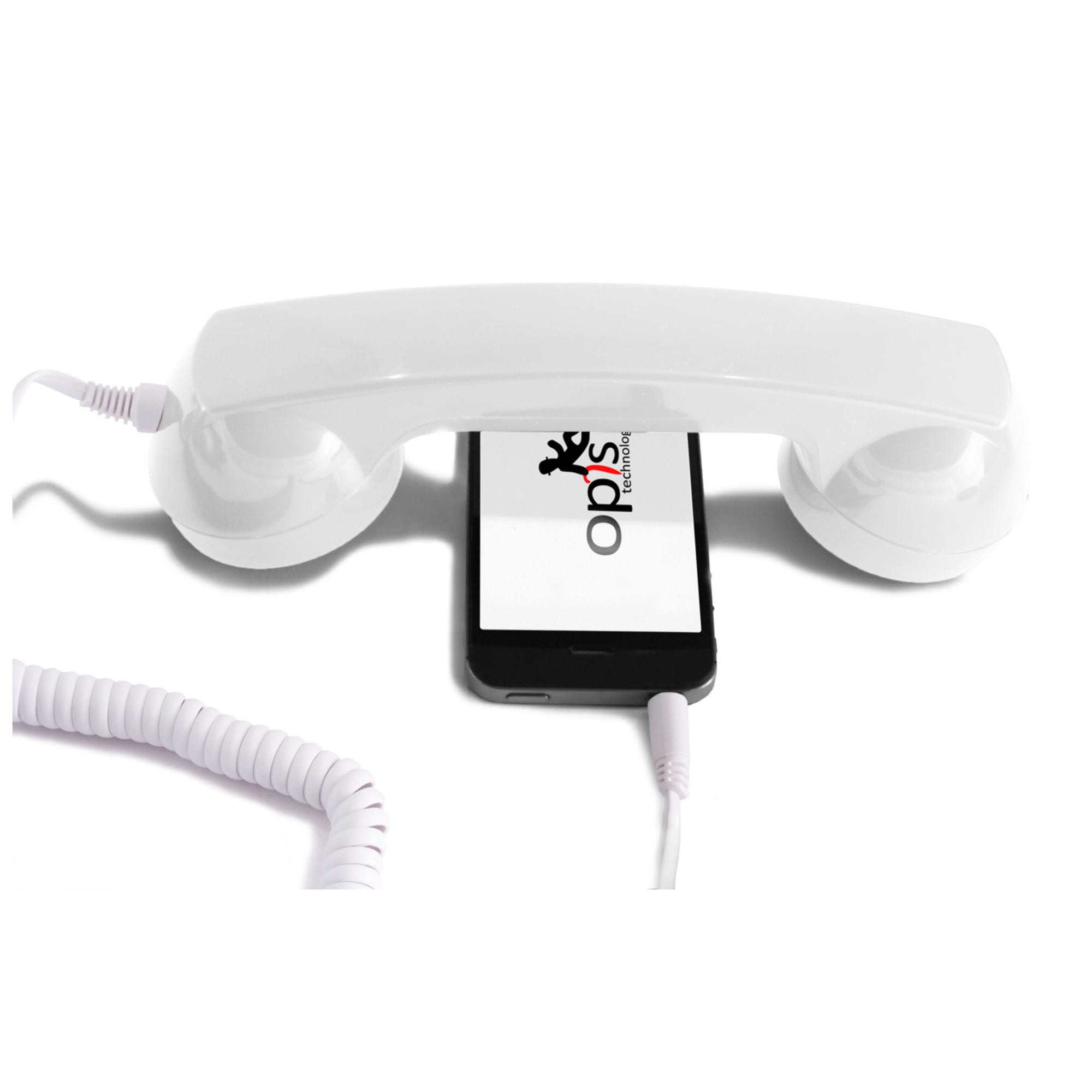 Combiné Téléphone Rétro pour Smartphones Android - Blanc - Neuf
