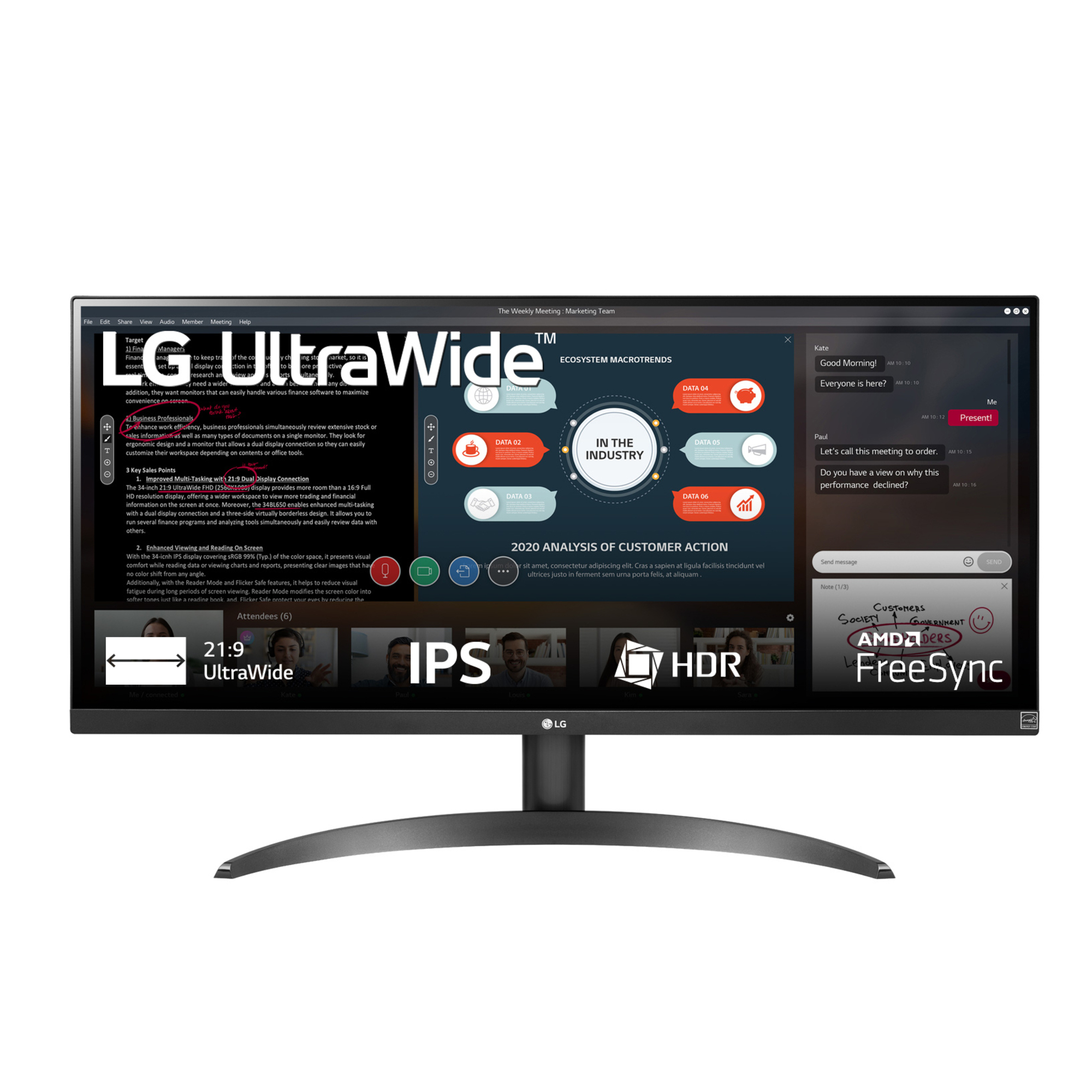 LG 29WP500-B 73,7 cm (29 ) 2560 x 1080 pixels Full HD Ultra large LED Noir - Neuf