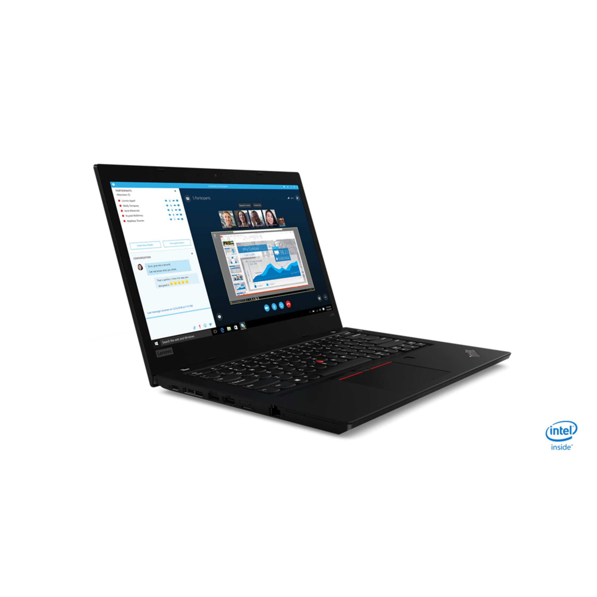 Lenovo ThinkPad L490 i5-8265U Ordinateur portable 35,6 cm (14 ) Full HD Intel® Core™ i5 8 Go DDR4-SDRAM 256 Go SSD Wi-Fi 5 (802.11ac) Windows 10 Pro Noir - Bon état