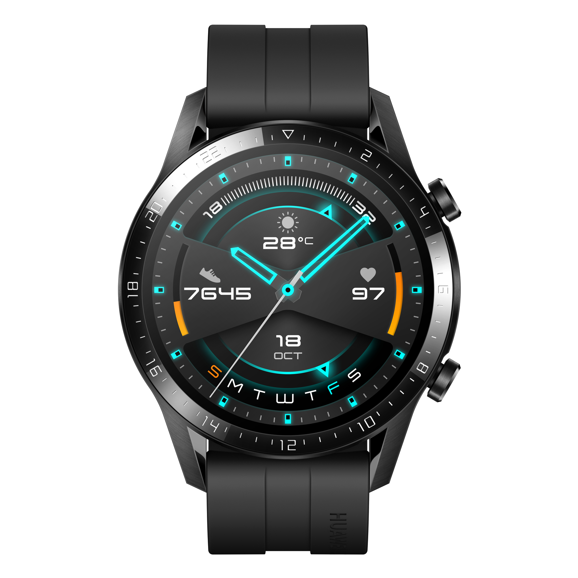 Huawei Watch GT 2 3 53 cm 1.39 AMOLED 46 mm Numérique 454 x 454 pixels Écran tactile Acier inoxydable GPS satellite Neuf
